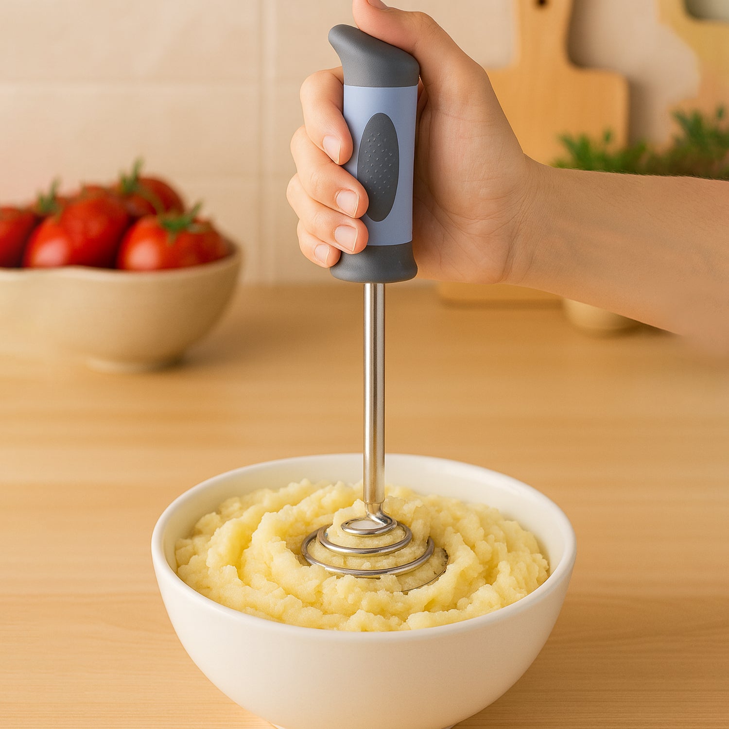 Supermom Spring Omasher Heavy Duty Stainless Steel Vegetable Potato Masher