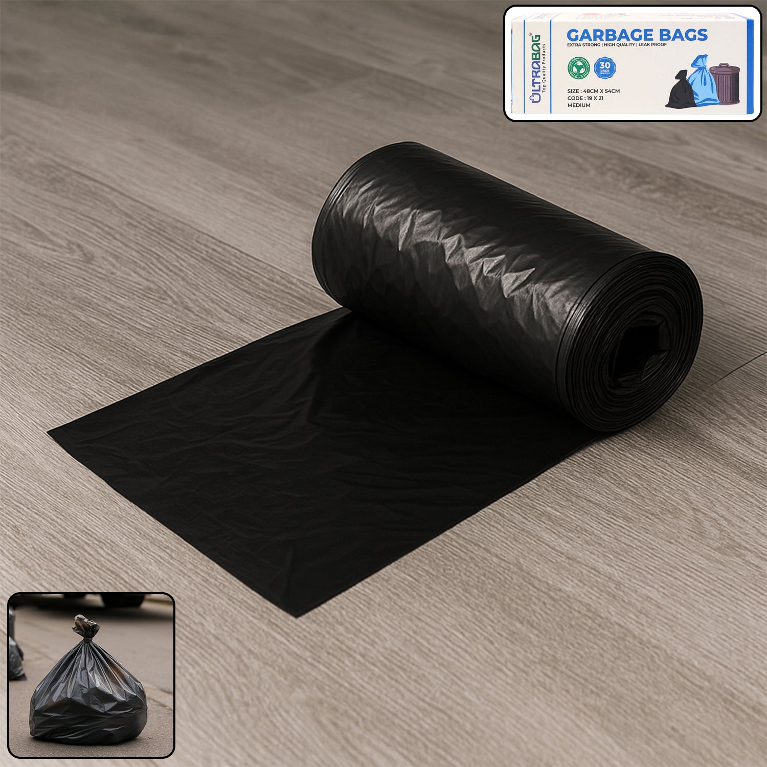 Extra-strong Garbage Bag Roll (48x54cm 1 Pc)
