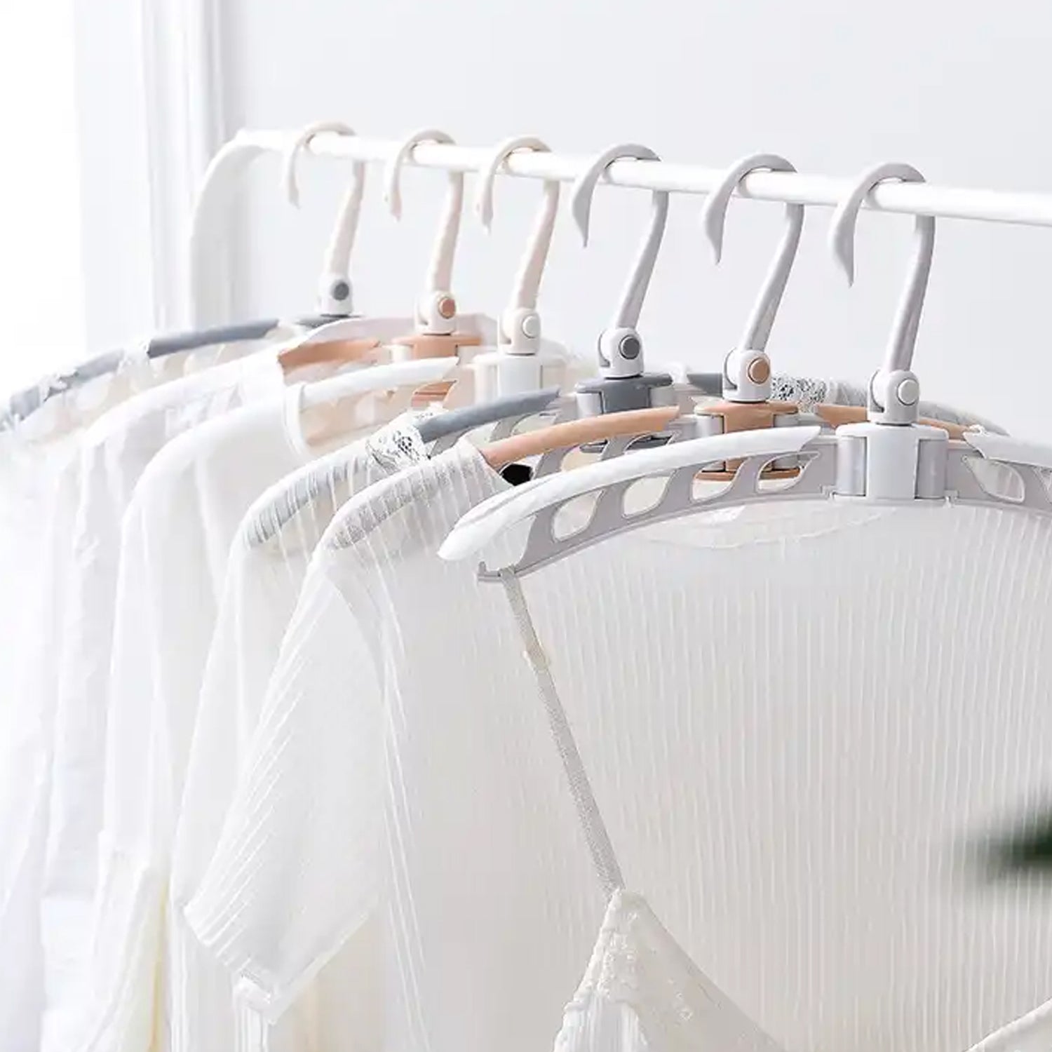 0279 Portable Folding 360 Degree Rotating Clothes Hangers Travel Foldable Adjustable Accessories Foldable Clothes Hangers Drying Rack For Travel (1 Pc)