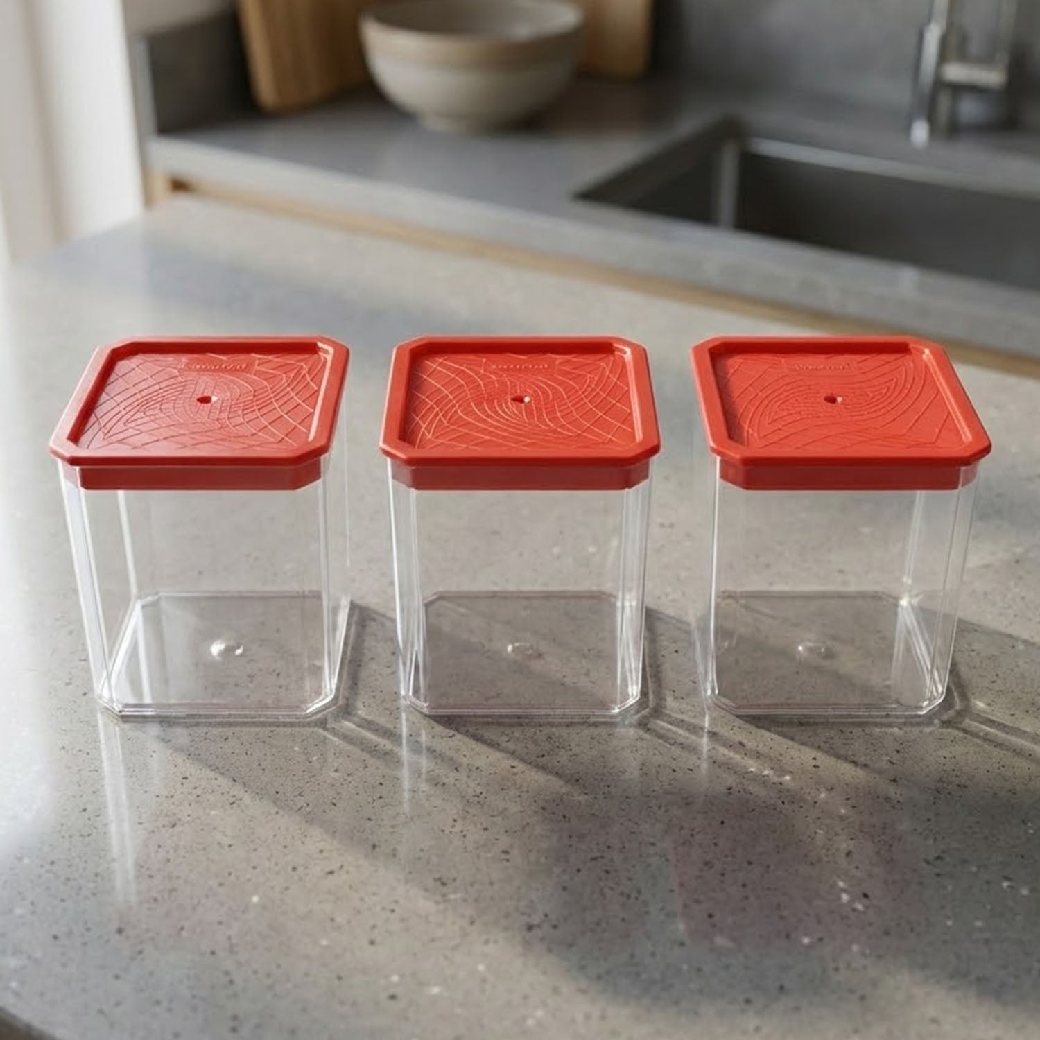 3 Piece Airtight Food Storage Container Set (1 Set 350 Ml)