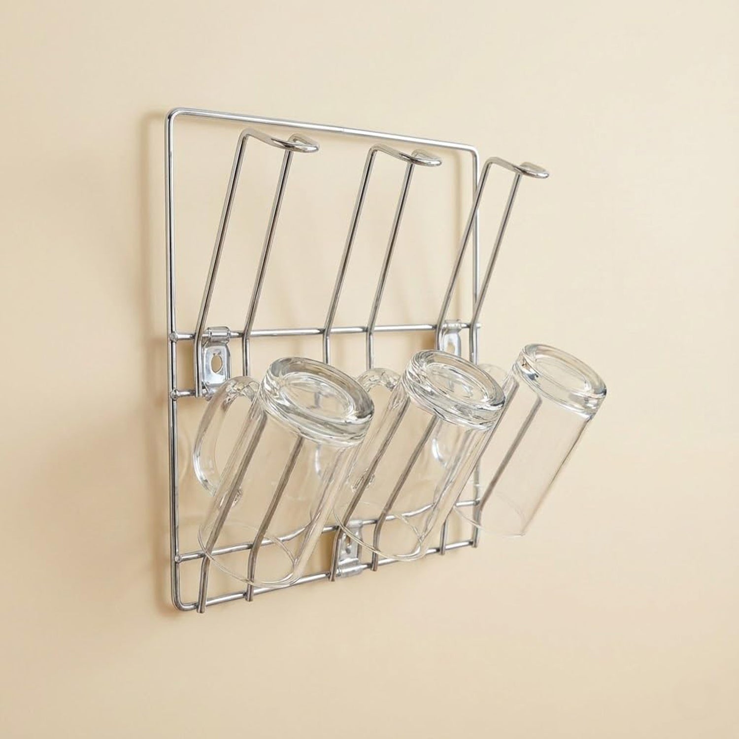 Wall-mounted Stainless-steel Cup Mug Holder Rack (25 X 25 Cm 1 Pc)