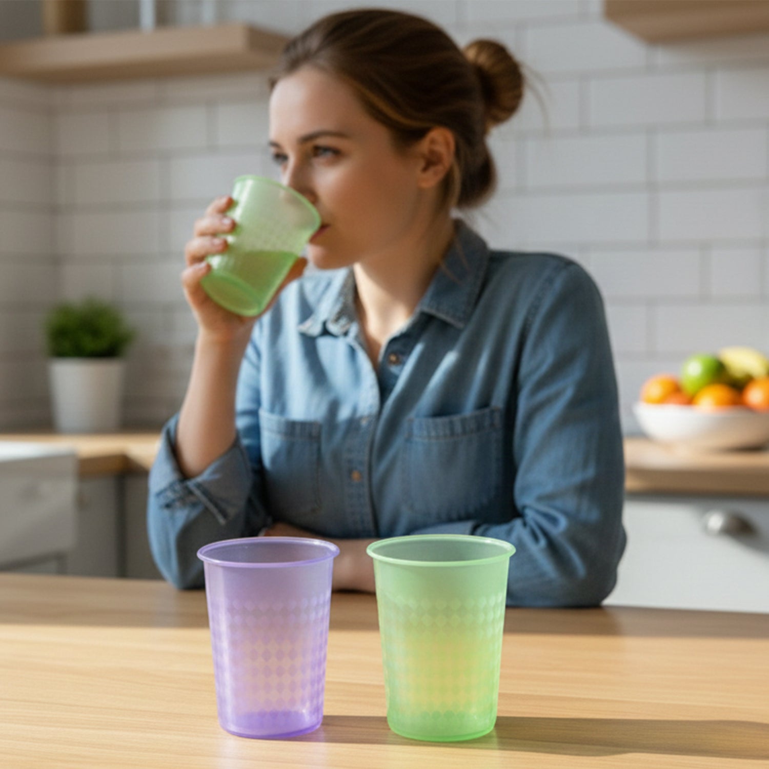 Reusable Plastic Drinking Glass 200 Ml Approx (1 Pc Mix Color)