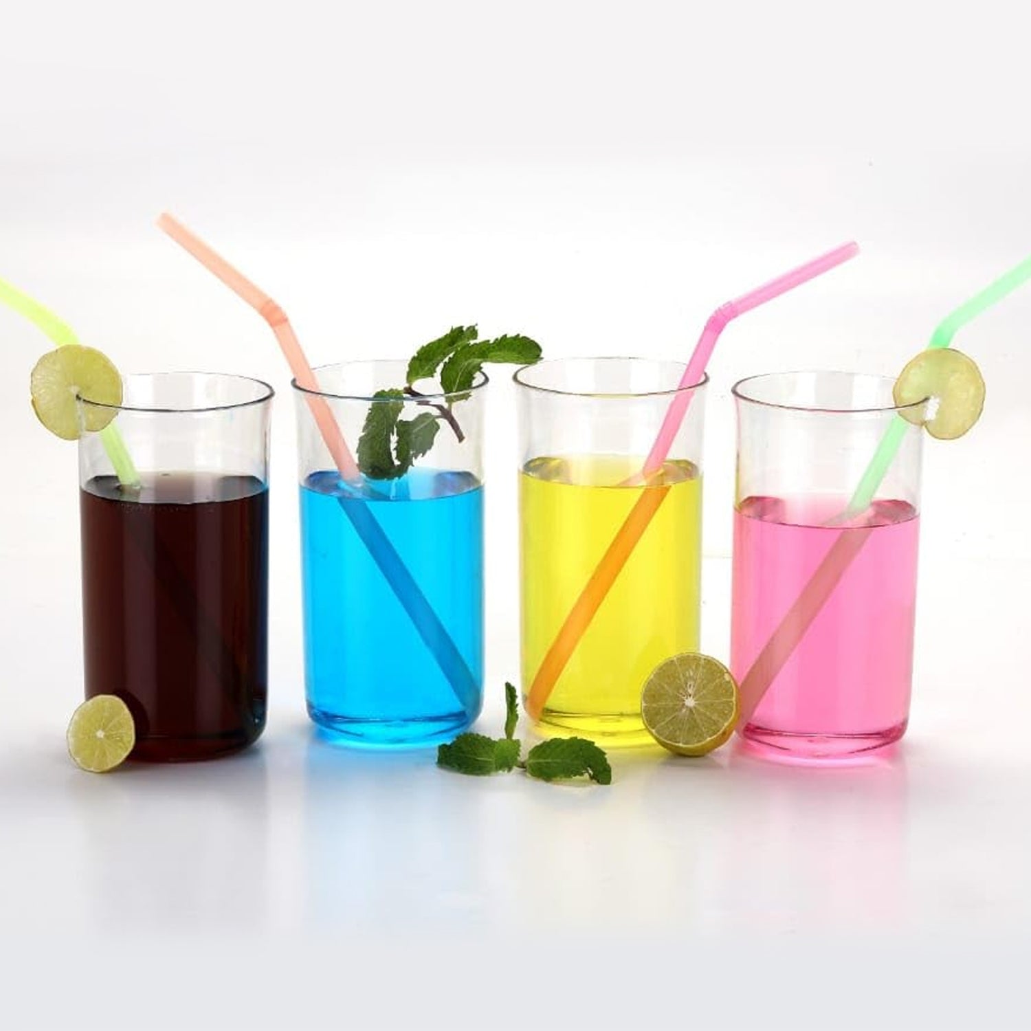 Glossy Plastic Glass Set (6 Pc 300 Ml)