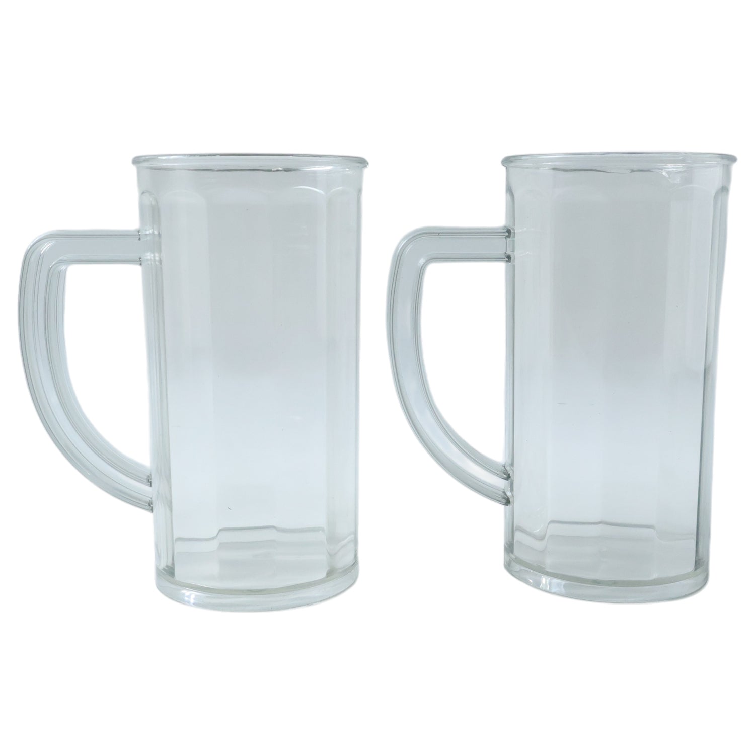 Prexo Plastic Shake Mug Glass With Handle (2 Pc Set 400 Ml Approx)