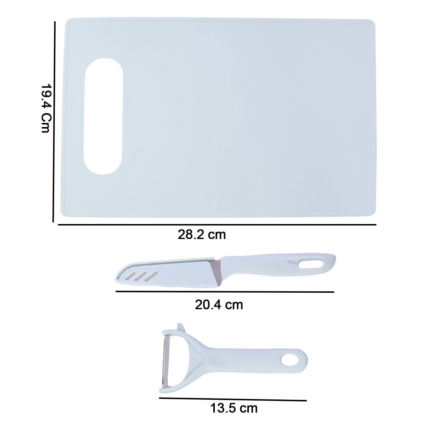 3 In 1 Kitchen Knife Chopping Board Set (1 Set)