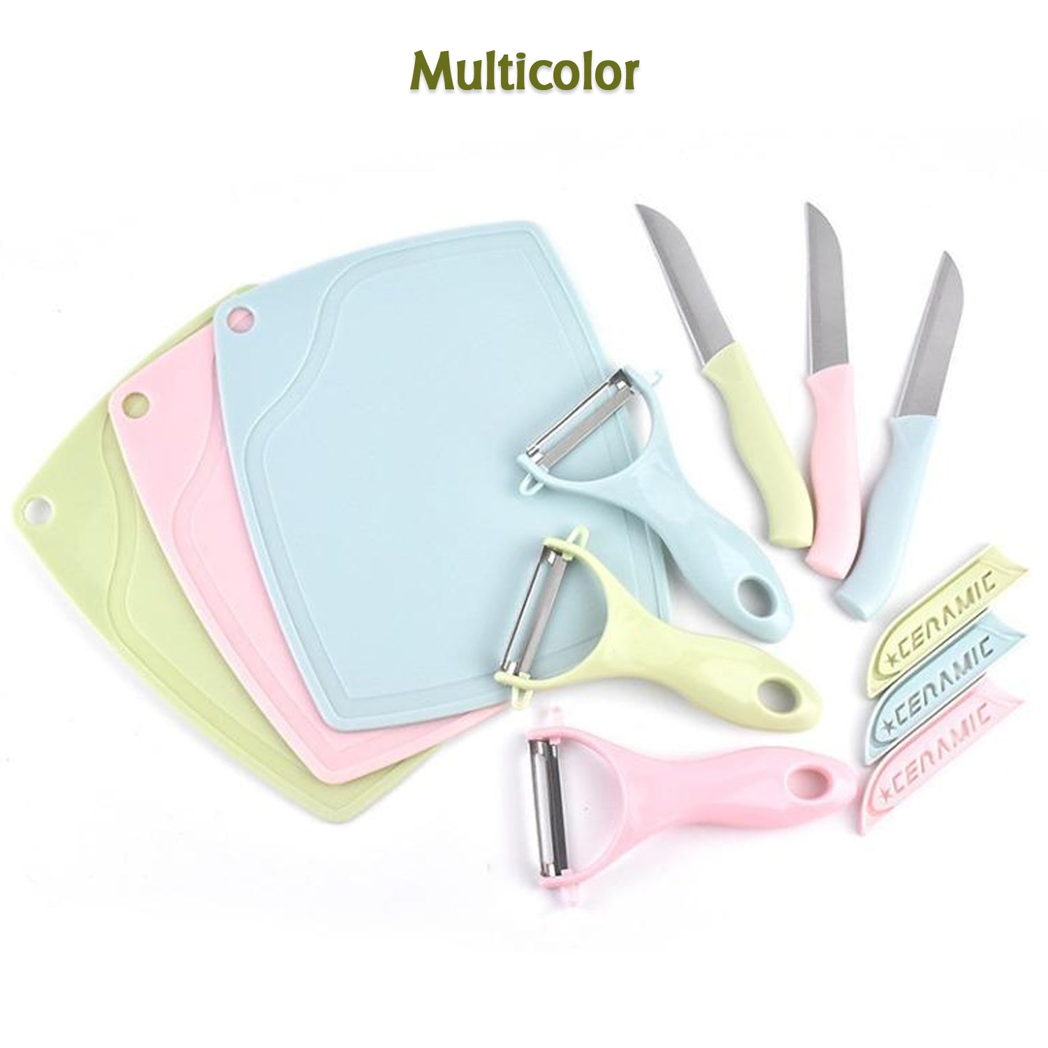 5207 Plastic Kitchen Peeler - Green Classic Stainless Steel 3-piece Knife Set Combo