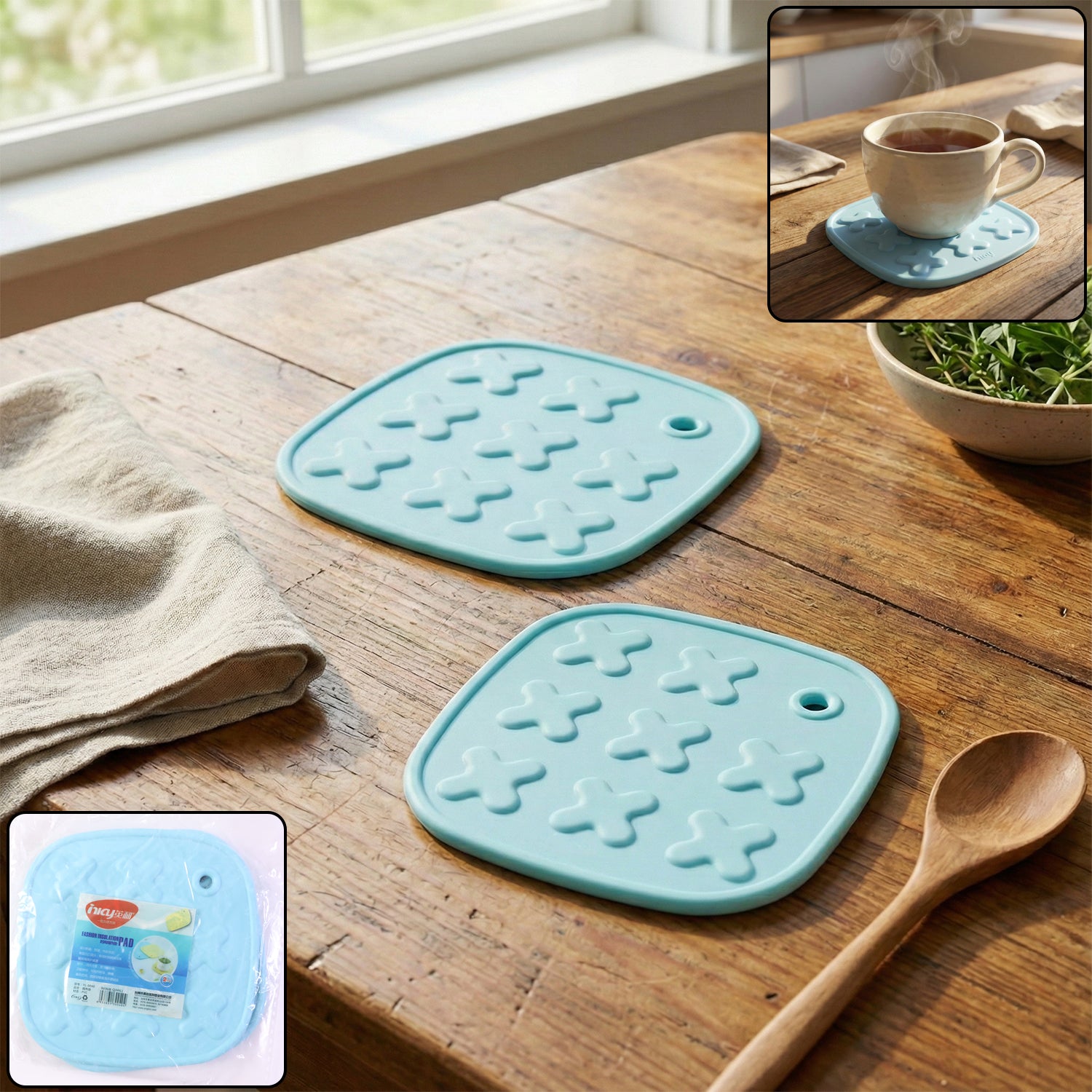 Heat Resistant Multipurpose Cup Coaster Hot Pot Pad Set (2 Pc)