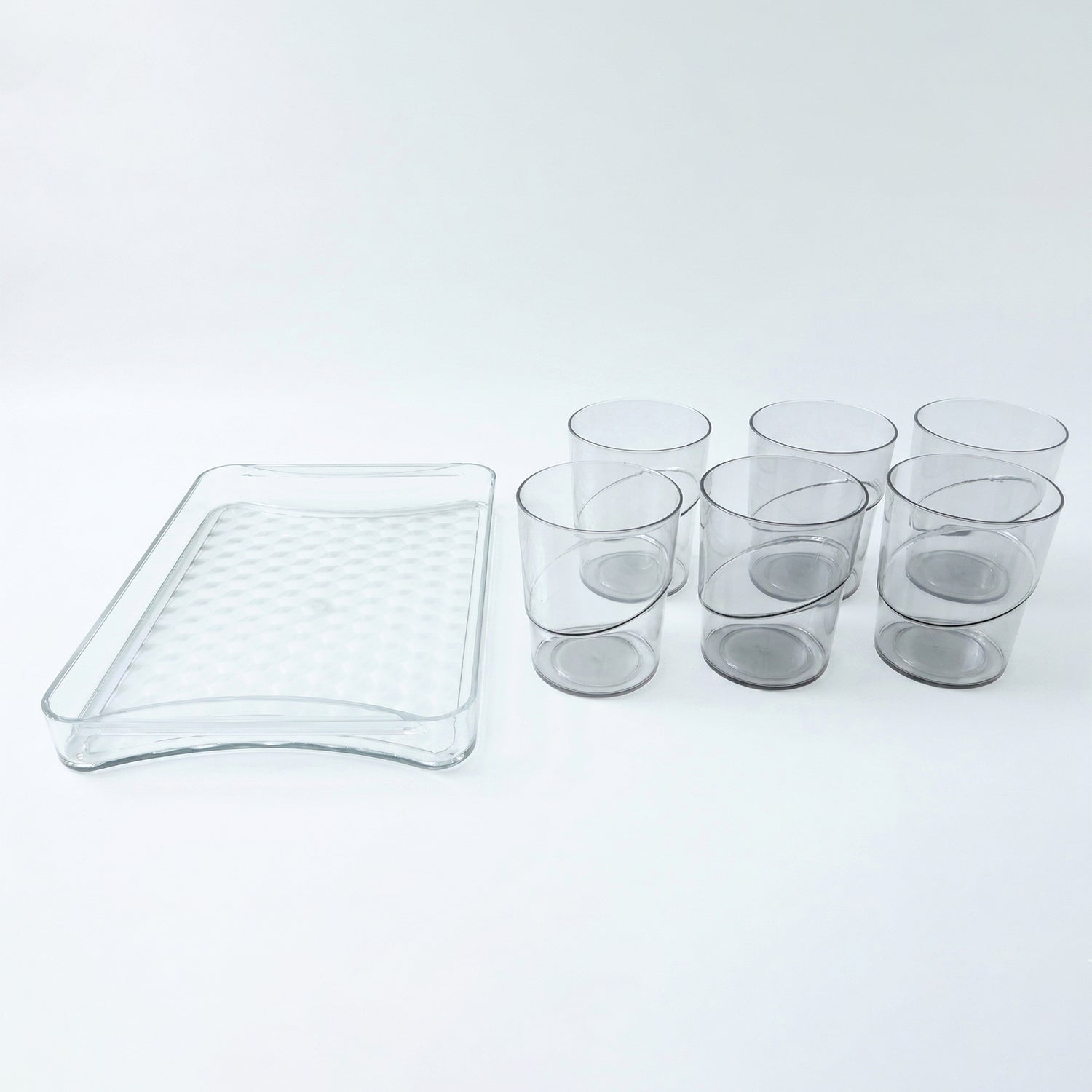 Premium Glass Serving Set (6 Glass With 1 Tray)