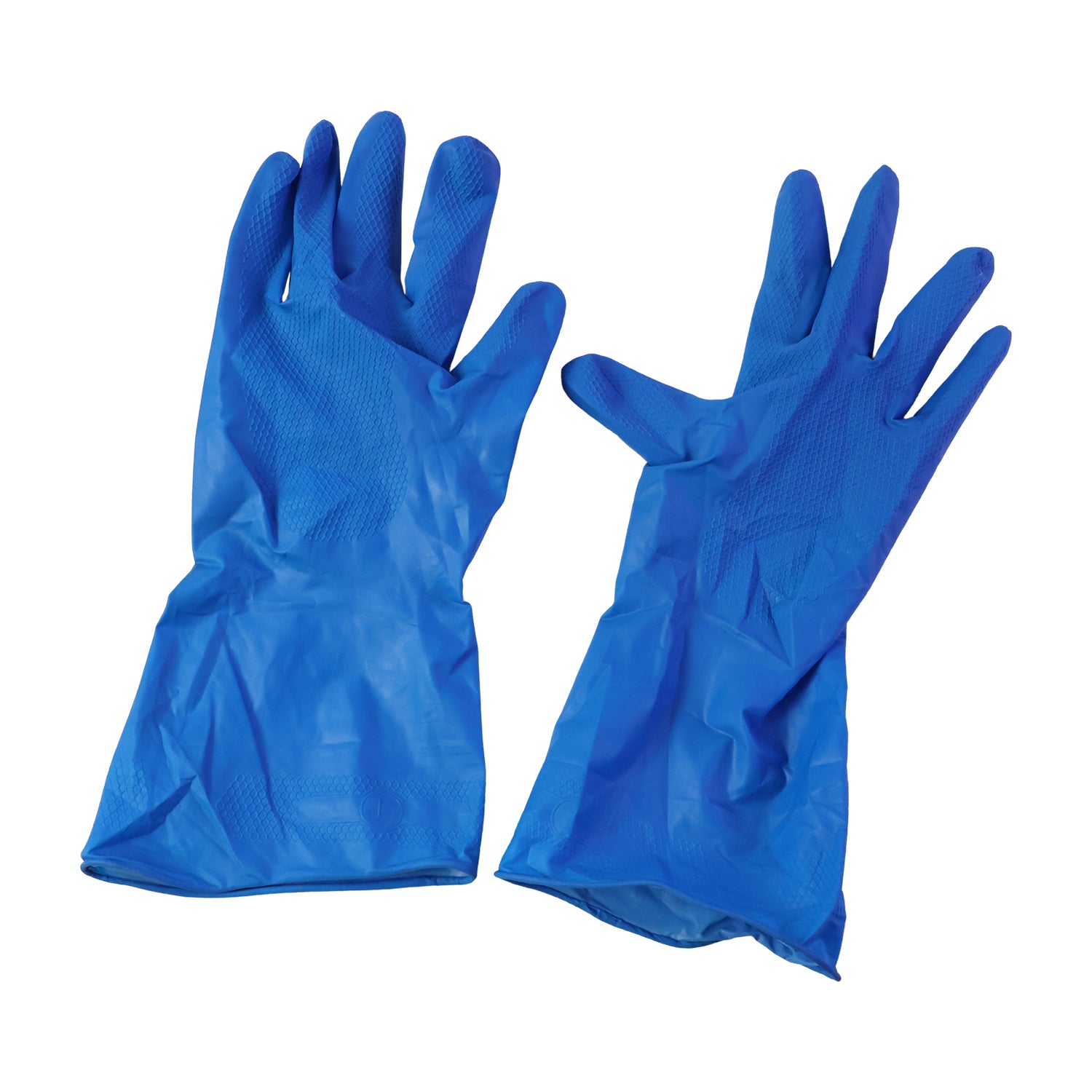 Large Blue Cleaning Rubber Gloves Reusable Kitchen Dishwashing (1 Pair)