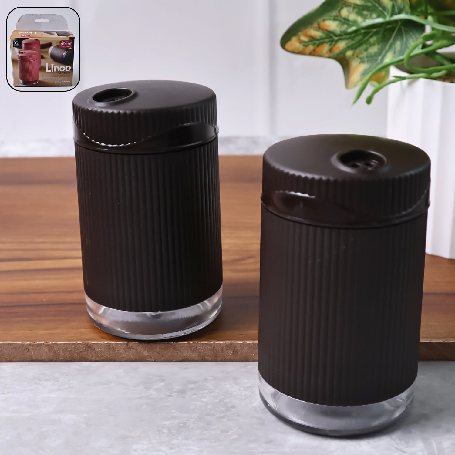 Supermom Linoo Salt Pepper Dispenser Set (2 Pc)