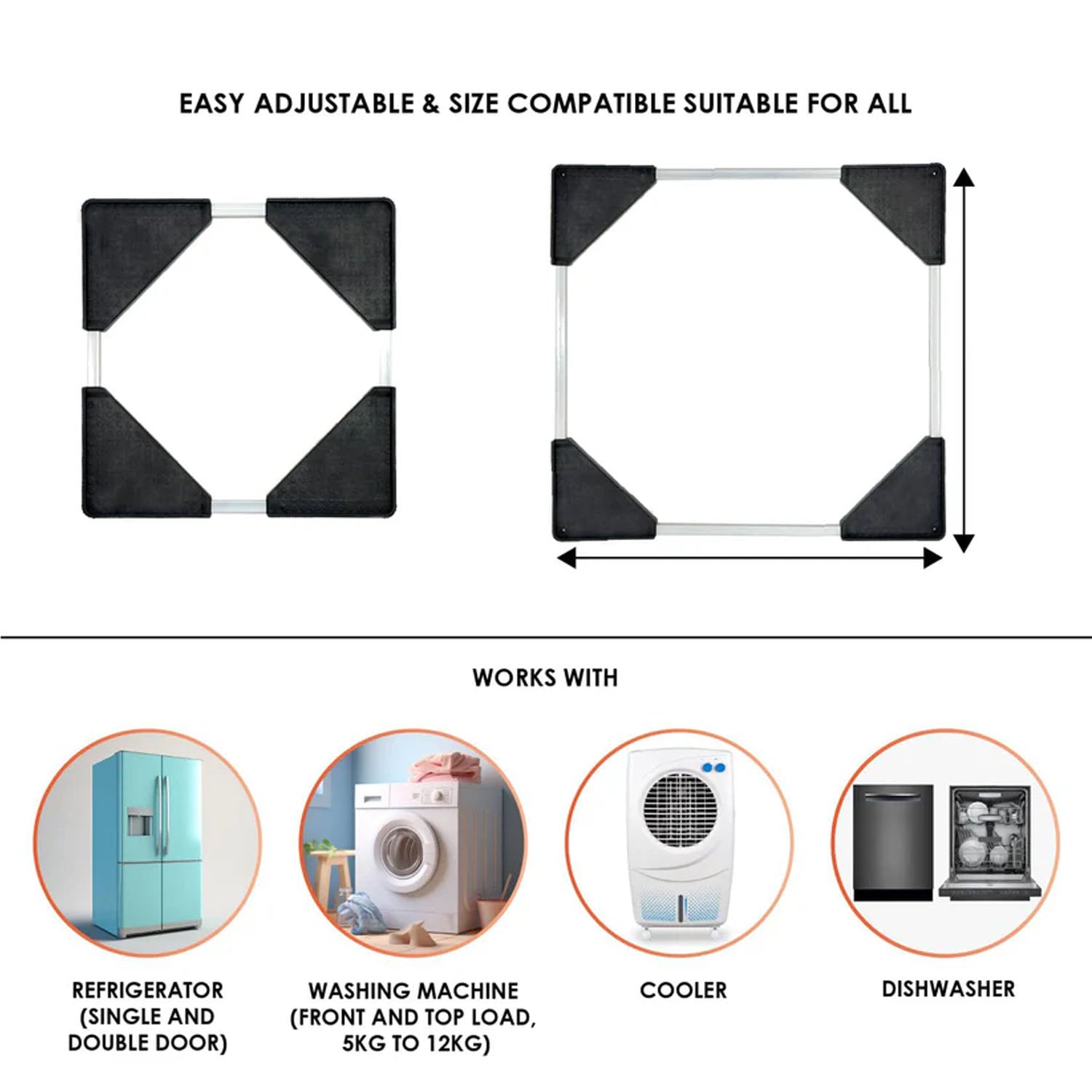 Adjustable Washing Machine Refrigerator Stand (6767 Cm 1 Pc)