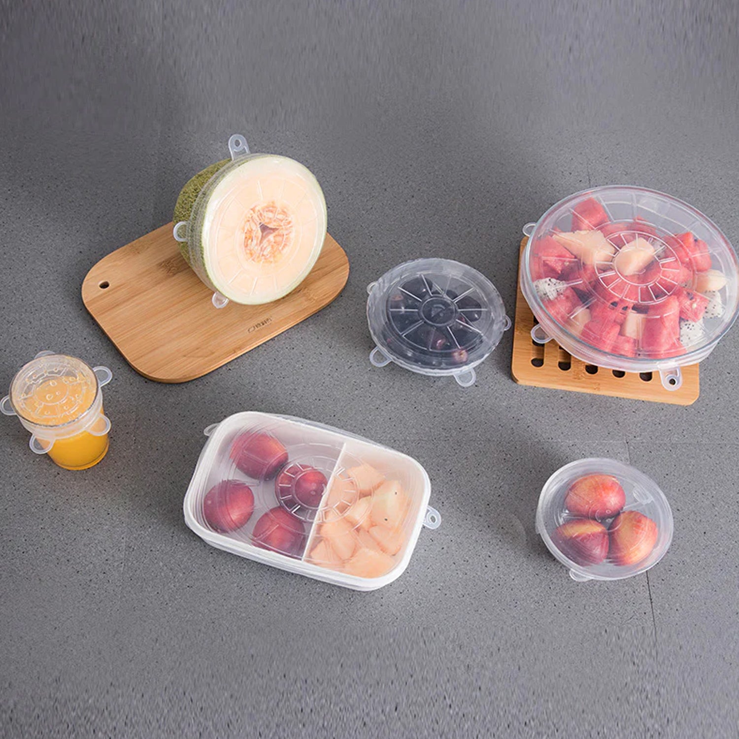 12 Peace Reusable Stretch Lids Set With 2 Storage Pouches Flexible Food Cover Lids