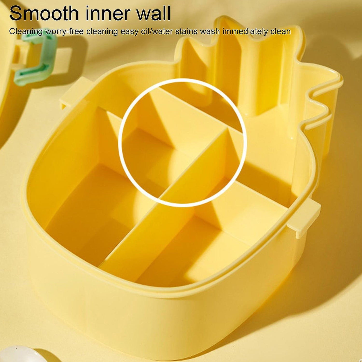 5729 Kids Lunch Box Cute Pineapple Shaped Bento Box With Fork Spoon Snack Candy Container Microwave Portable Office Lunch Box (1 Pc With Spoon Fork Color Box)