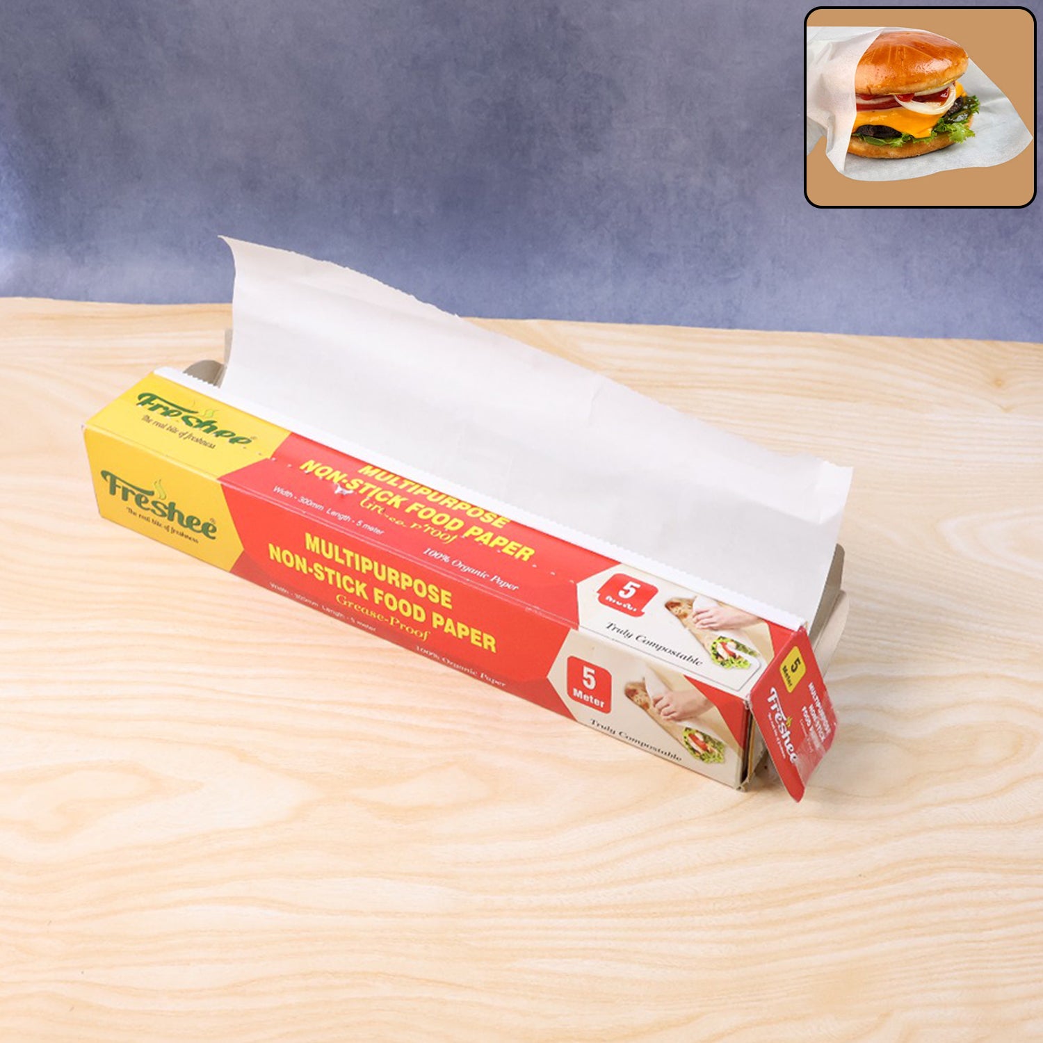 Freshee Multipurpose Grease-proof Non-stick Food Paper Roll 300 Mm 5 Meter