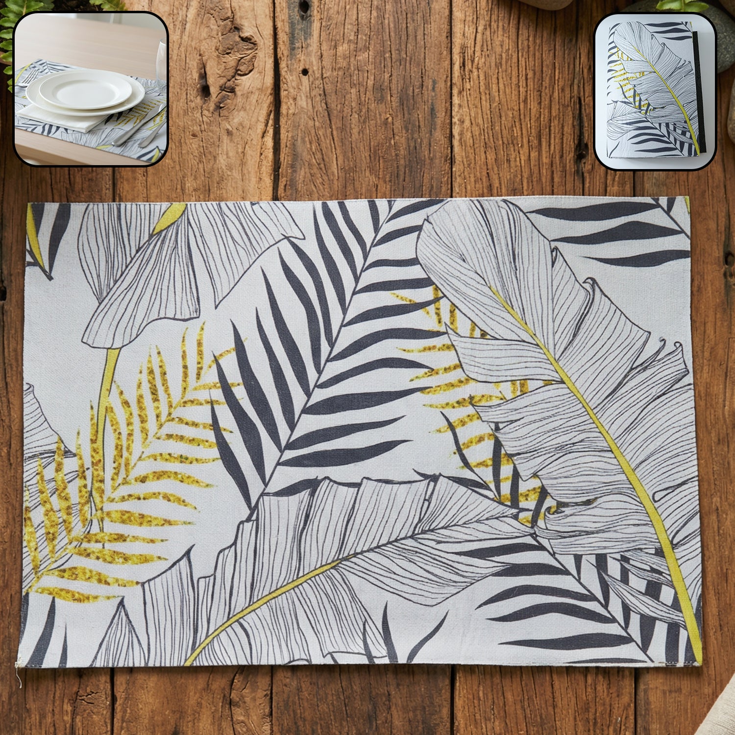 2 In 1 Reversible Dining Table Placemat (2 Pc Small Big)