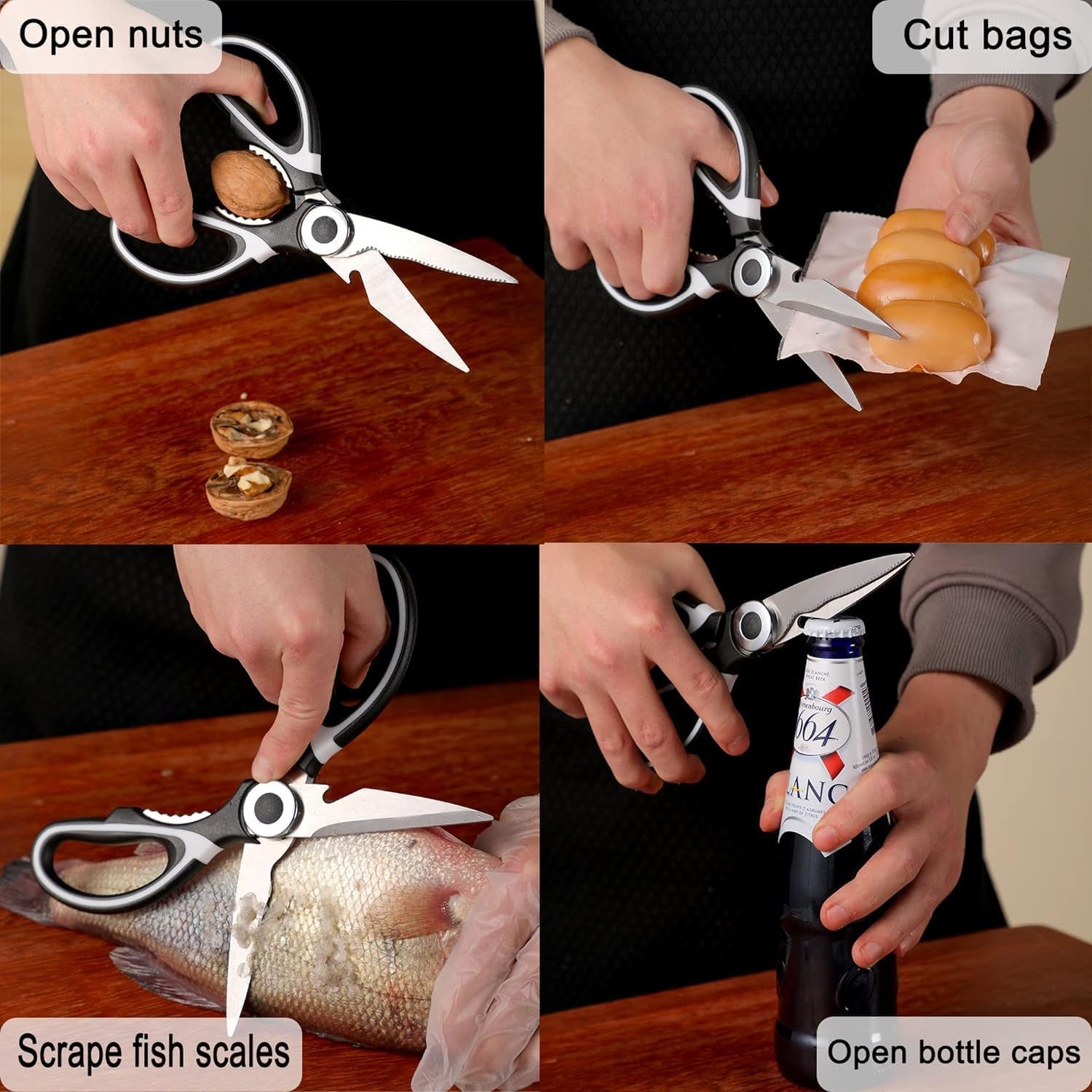 3 In 1 Multi-function Scissor Multipurpose Kitchen Scissors Steel Blades (1 Pc)