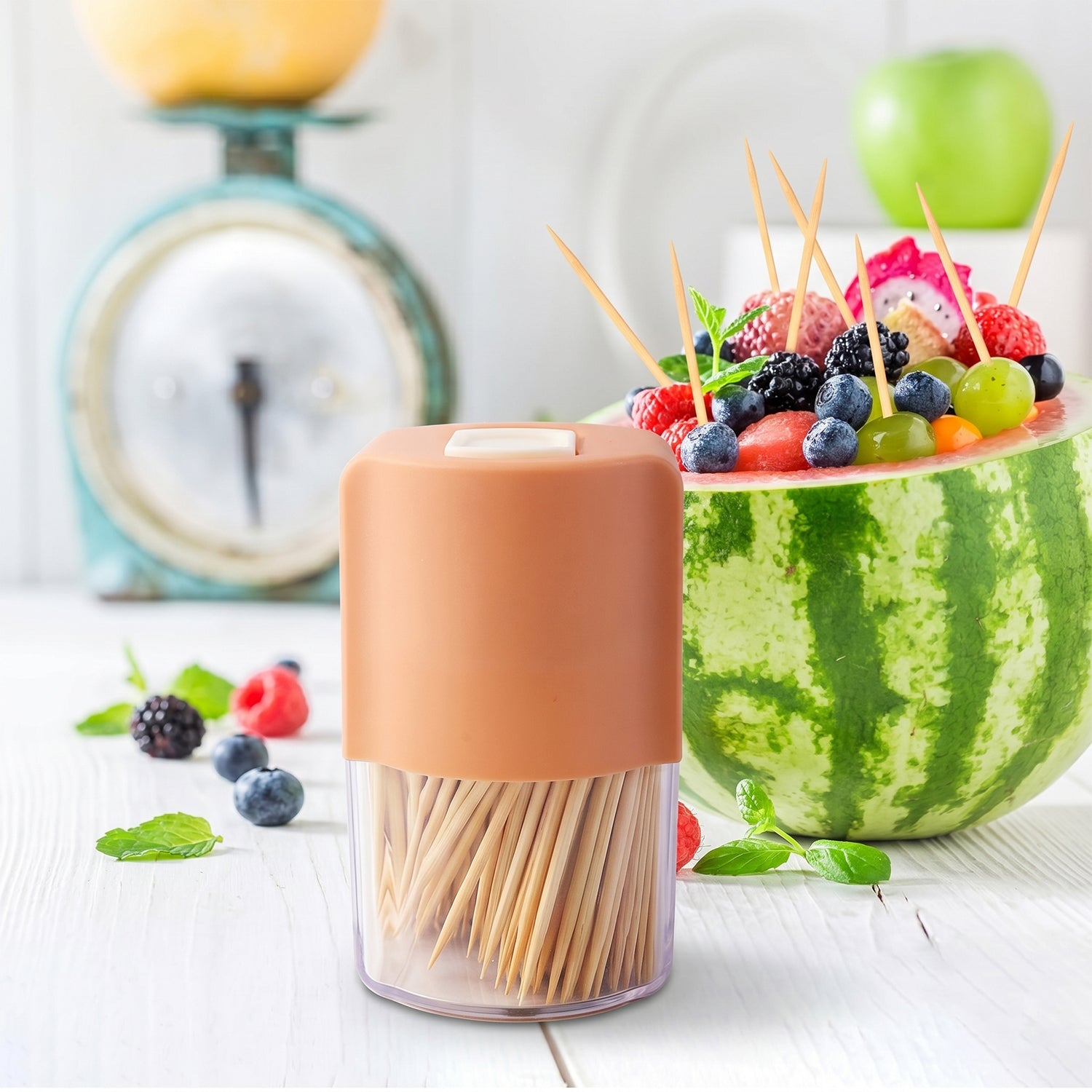 Toothpick Dispenser Box Set Automatic Pop-up Holder For Dining Table (1 Set)