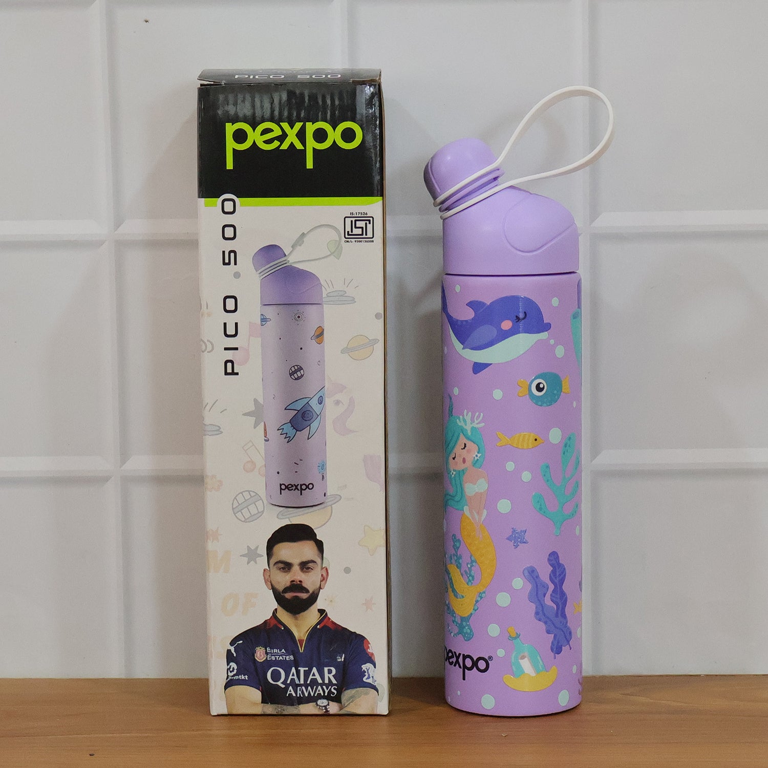 Pexpo Pico Art Printed Hot Cold Insulated Stainless Steel Water Bottle 500 Ml