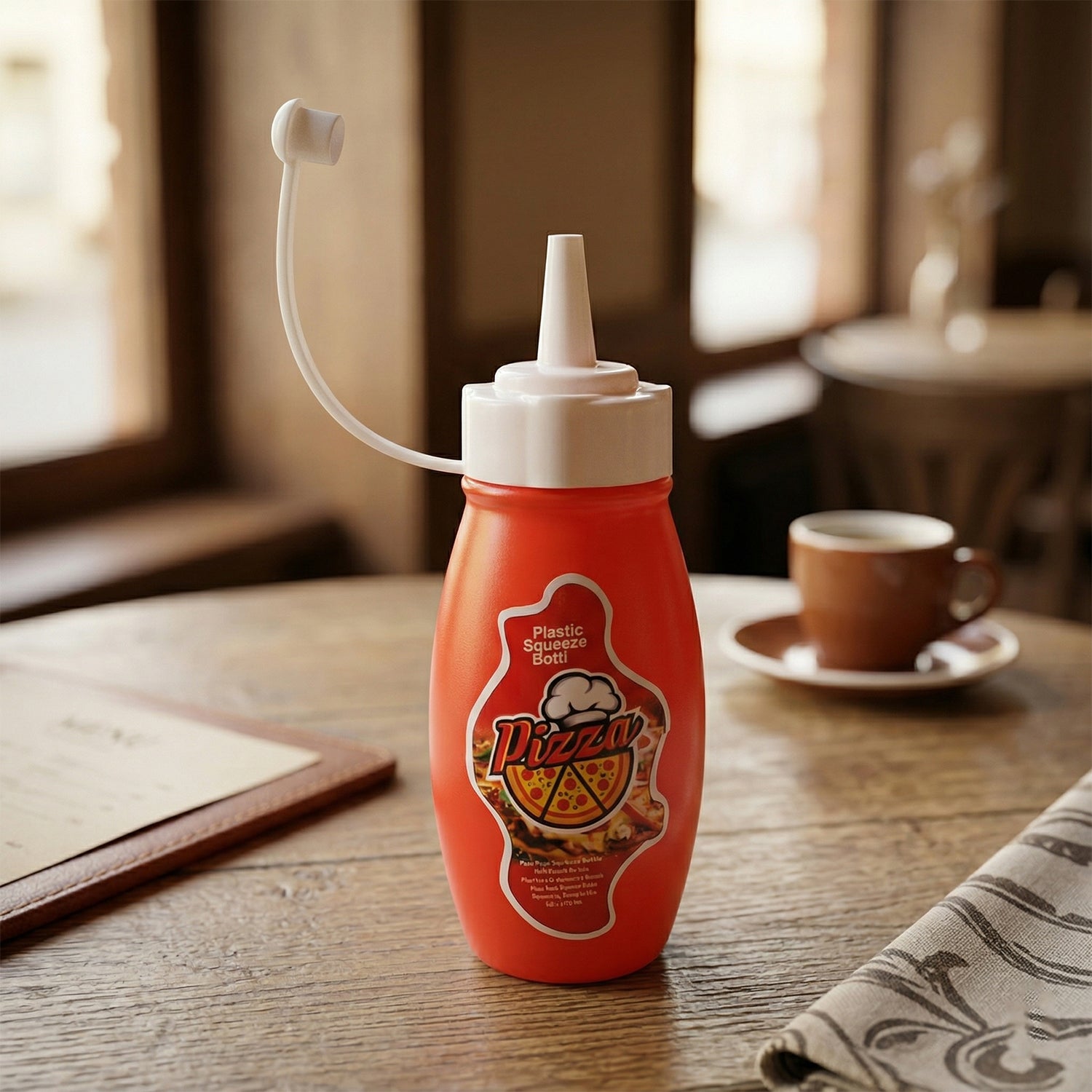 Small Plastic Squeeze Sauce Bottle For Pizza Ketchup Mayonnaise Dispensing (1 Pc)