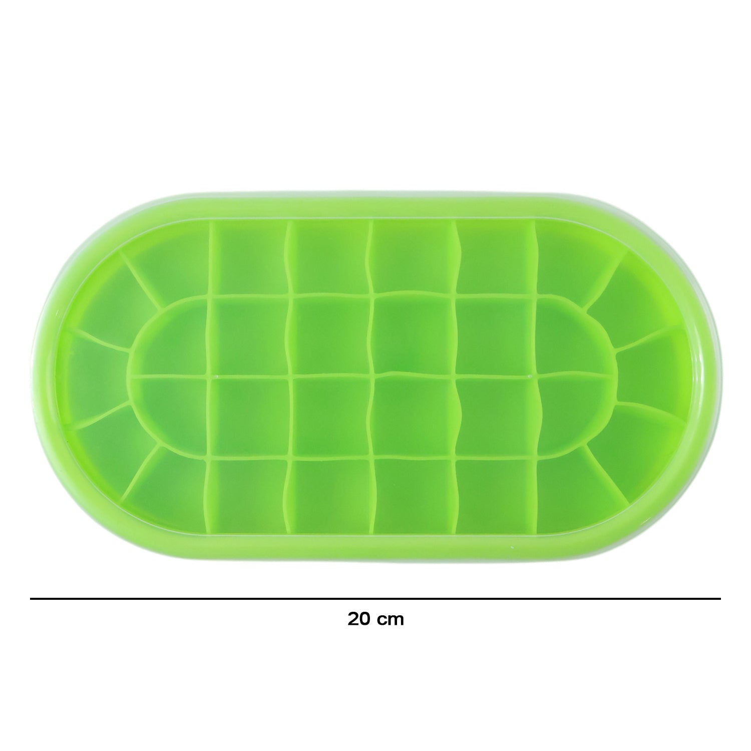 Premium Oval Silicone Ice Cube Tray With Lid (1 Pc)