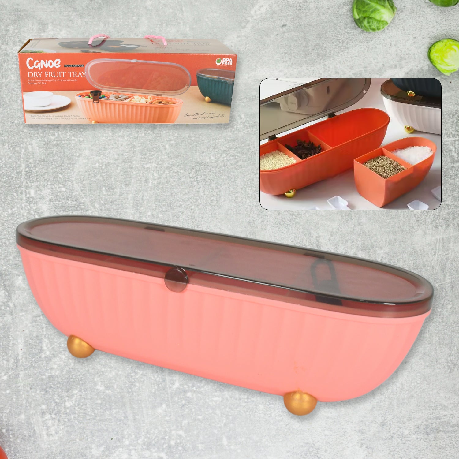 8255spice Bottle Spice Jar Durable Spice Seasoning Box Jar Food Grade Spoon Seasoning Case For Kitchen Dry Fruit Tray (1 Pc)