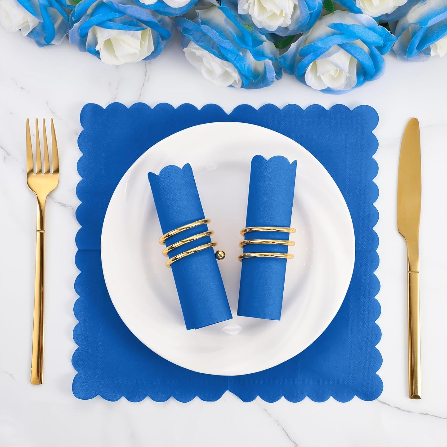 Royal Scalloped Disposable Paper Napkins (23 X 23 Cm Approx 120 Pc)