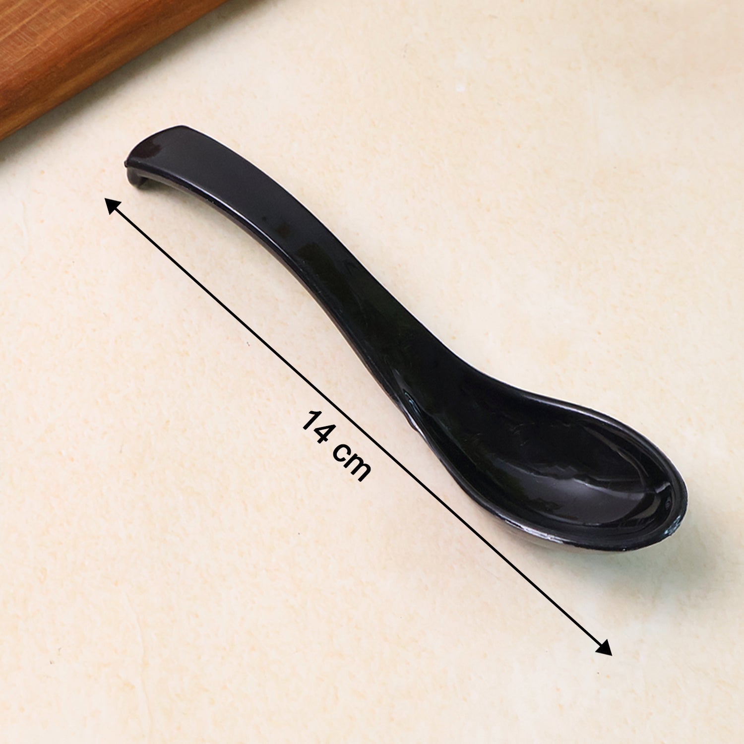 Plastic Soup Spoon Deep Bowl (1 Pc Black)