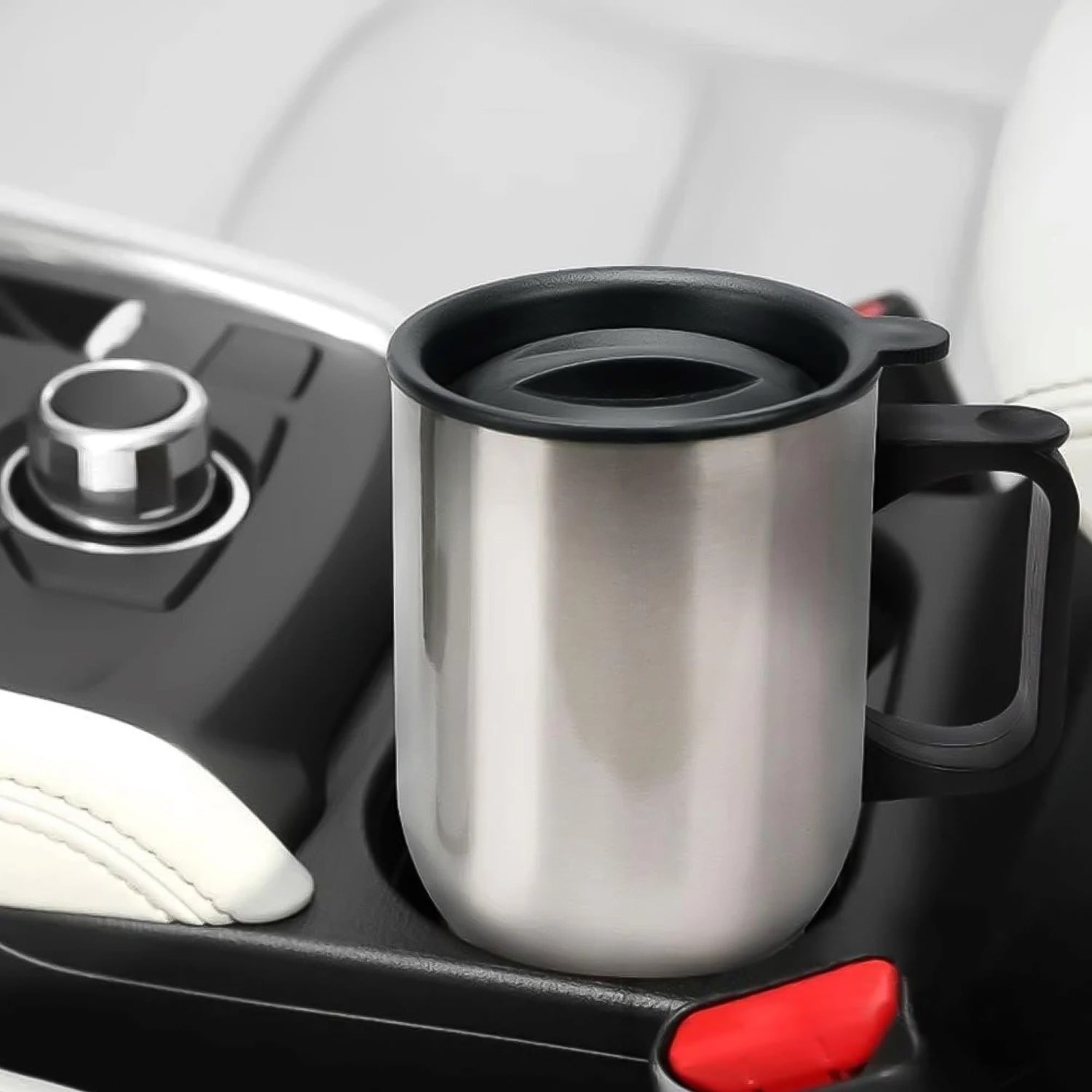 Stainless Steel Vacuum Glass Insulated Glass Coffee Cups (With Lid Handle 1 Pc)