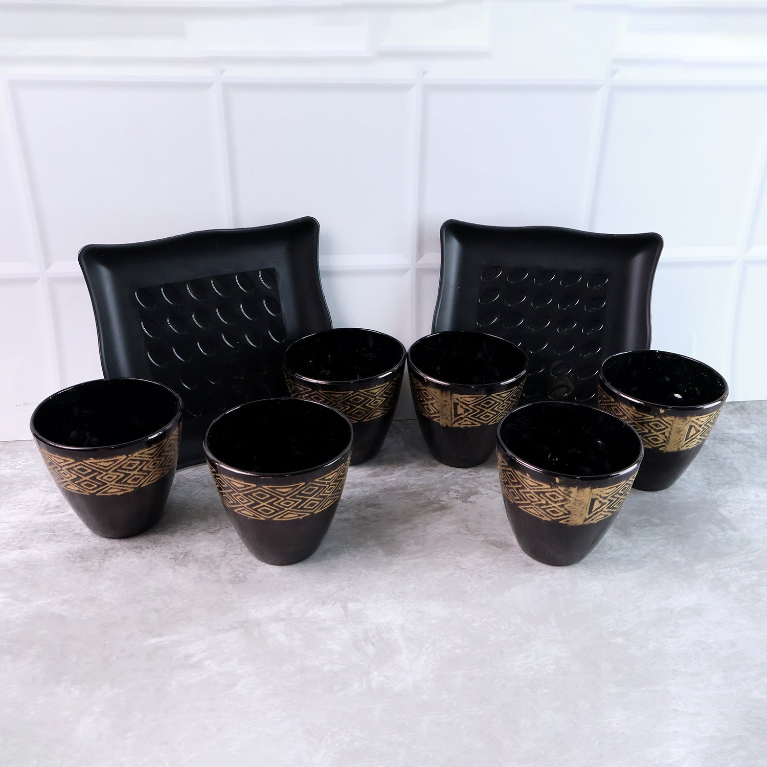 2 Bowl 6 Glass Snake Set ( 8 Pc Set )