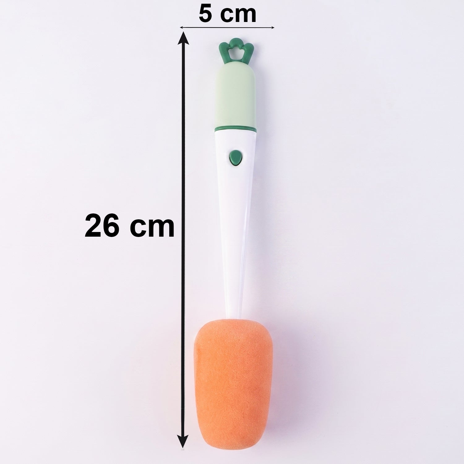 3 In 1 Carrot Bottle Cleaning Brush With Sponge For Cups And Flasks (1 Pc)