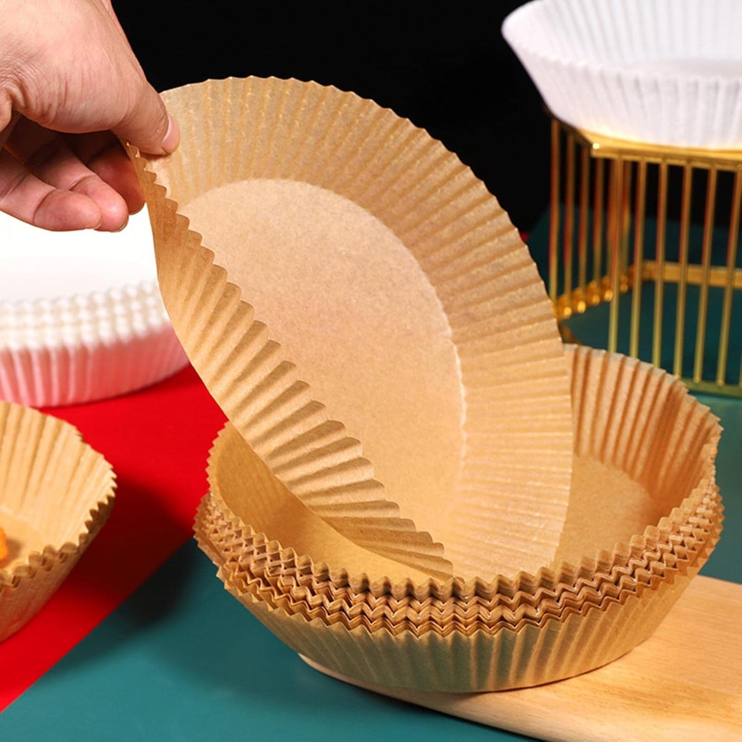Round Air Fryer Disposable Paper Liner (50 Pcs Set 160mmx45mm)