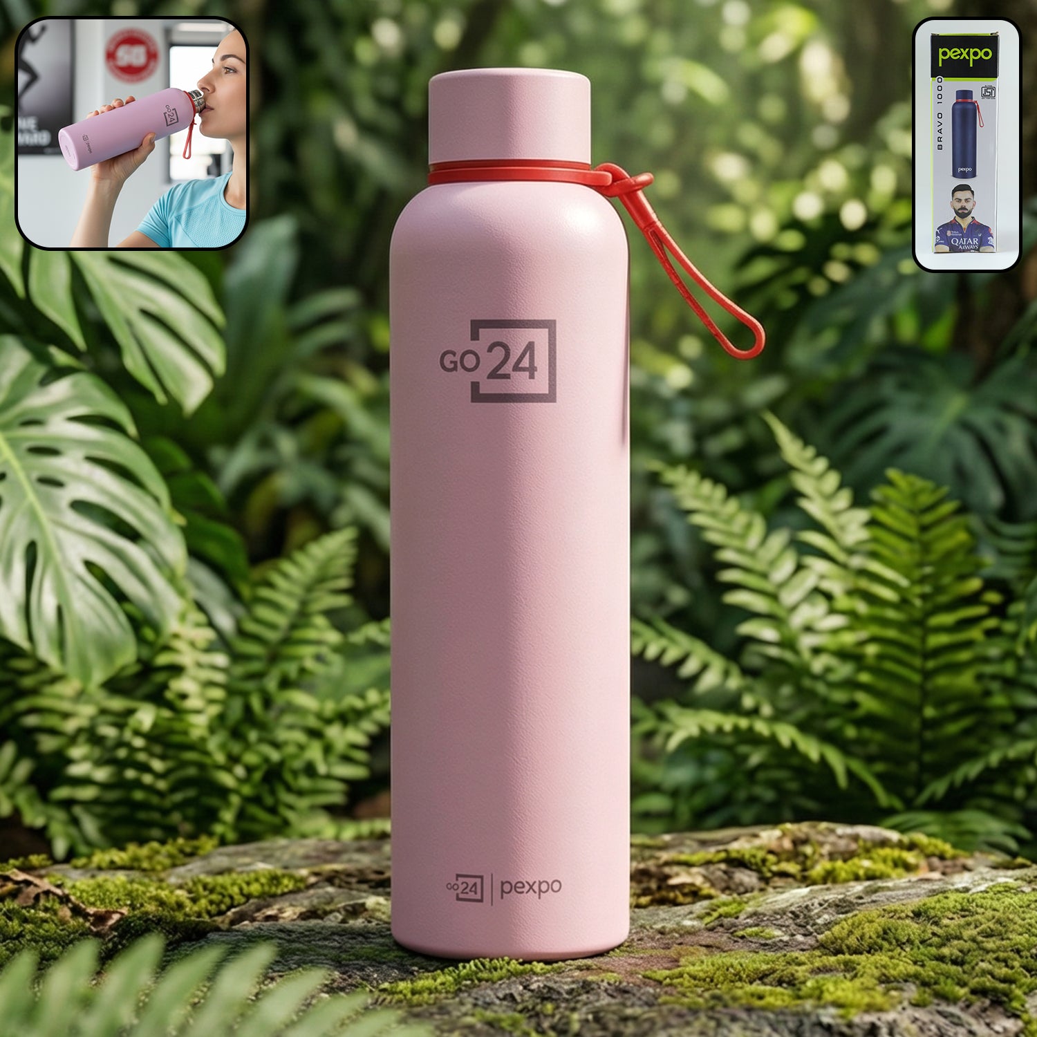 Pexpo Bravo Vacuum Insulated Hot Cold Stainless Steel Water Bottle 1000 Ml