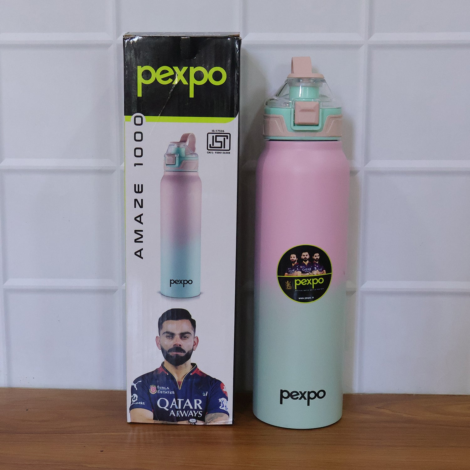 Pexpo Amaze Hot Cold Insulated Stainless Steel Water Bottle - 1000 Ml