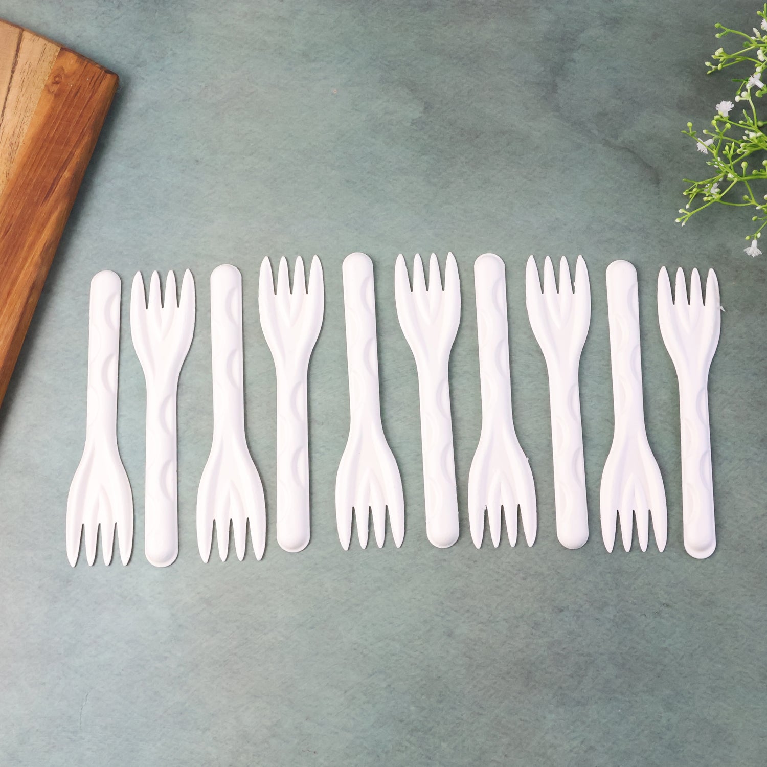 Compostable Bagasse Fork 10 Pcs Pack