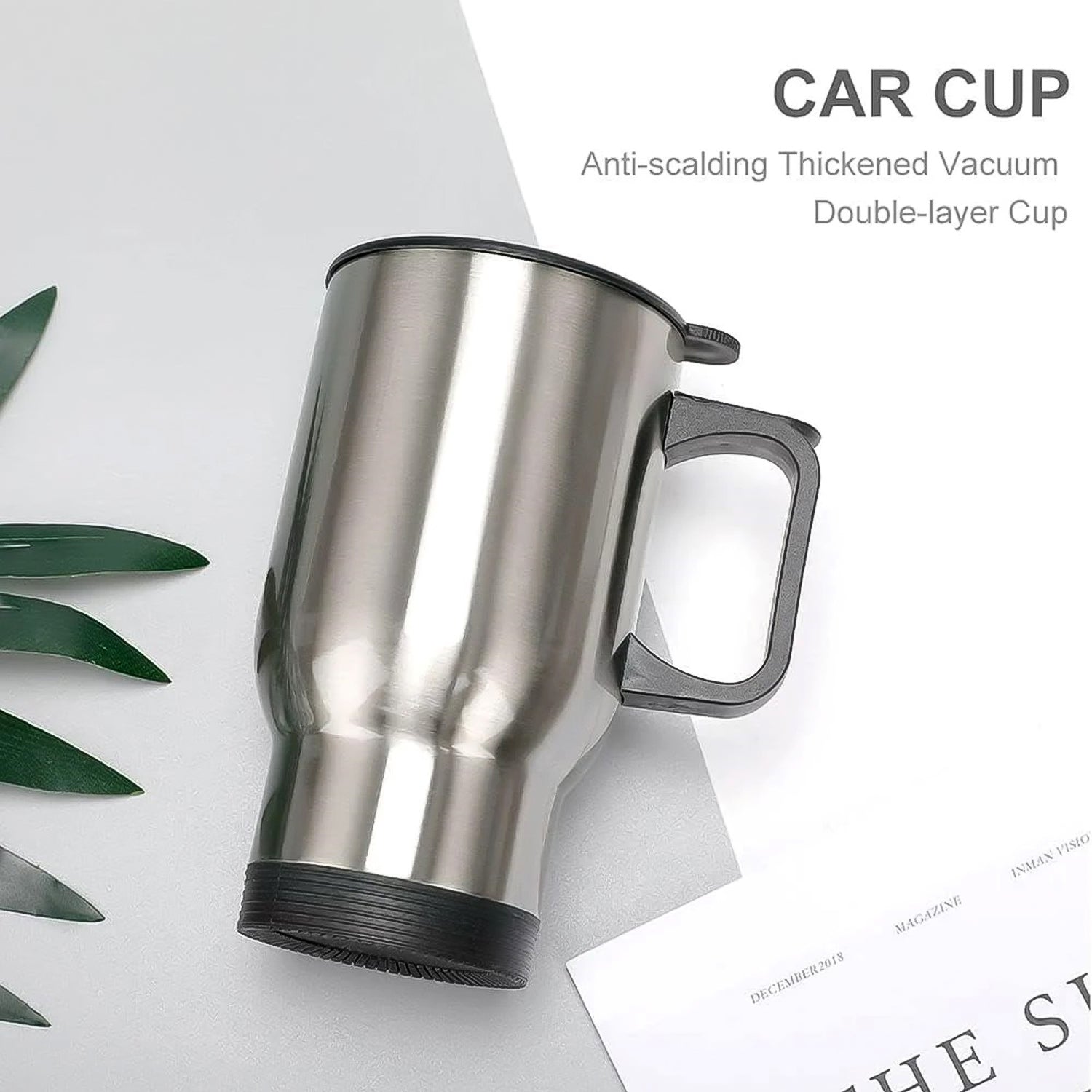 Stainless Steel Vacuum Glass Insulated Glass Coffee Cups (With Lid Handle 1 Pc)