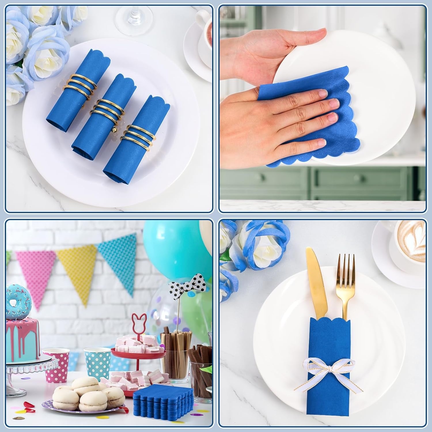 Royal Scalloped Disposable Paper Napkins (23 X 23 Cm Approx 120 Pc)