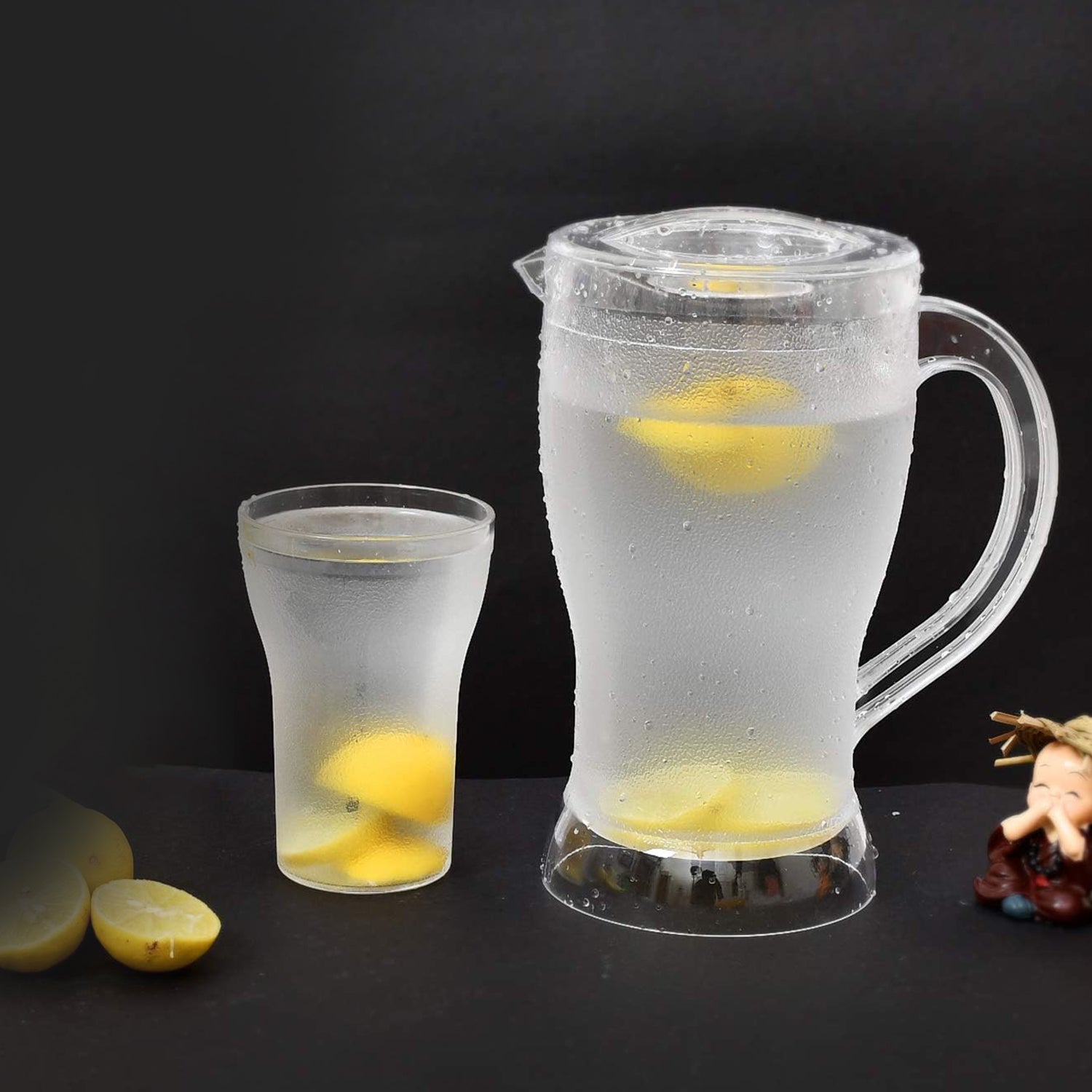 Apex Unbreakable Lemon Jug Set With 6 Glasses 1200ml Jug + 300ml Glasses Approx