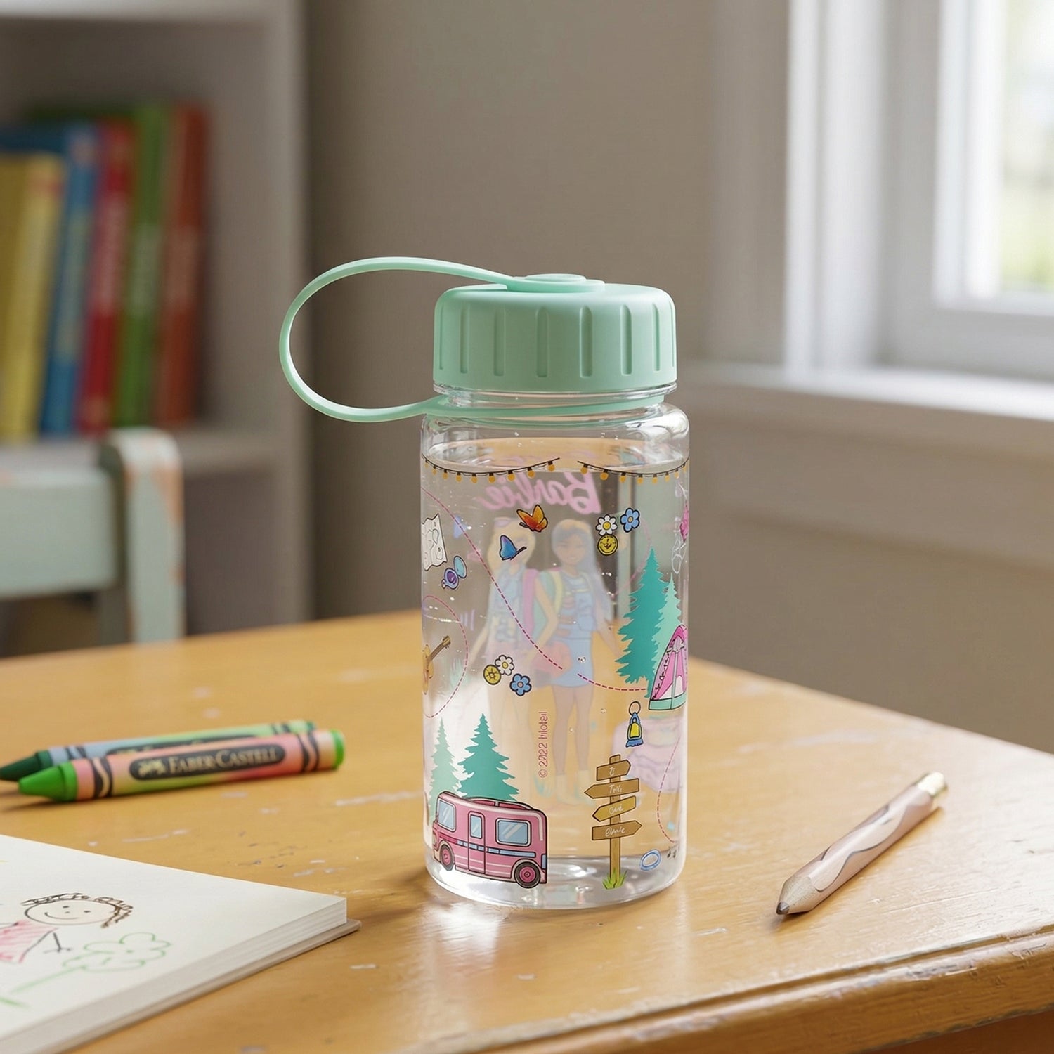 Kids Printed Water Bottle 400 Ml Approx (1 Pc)