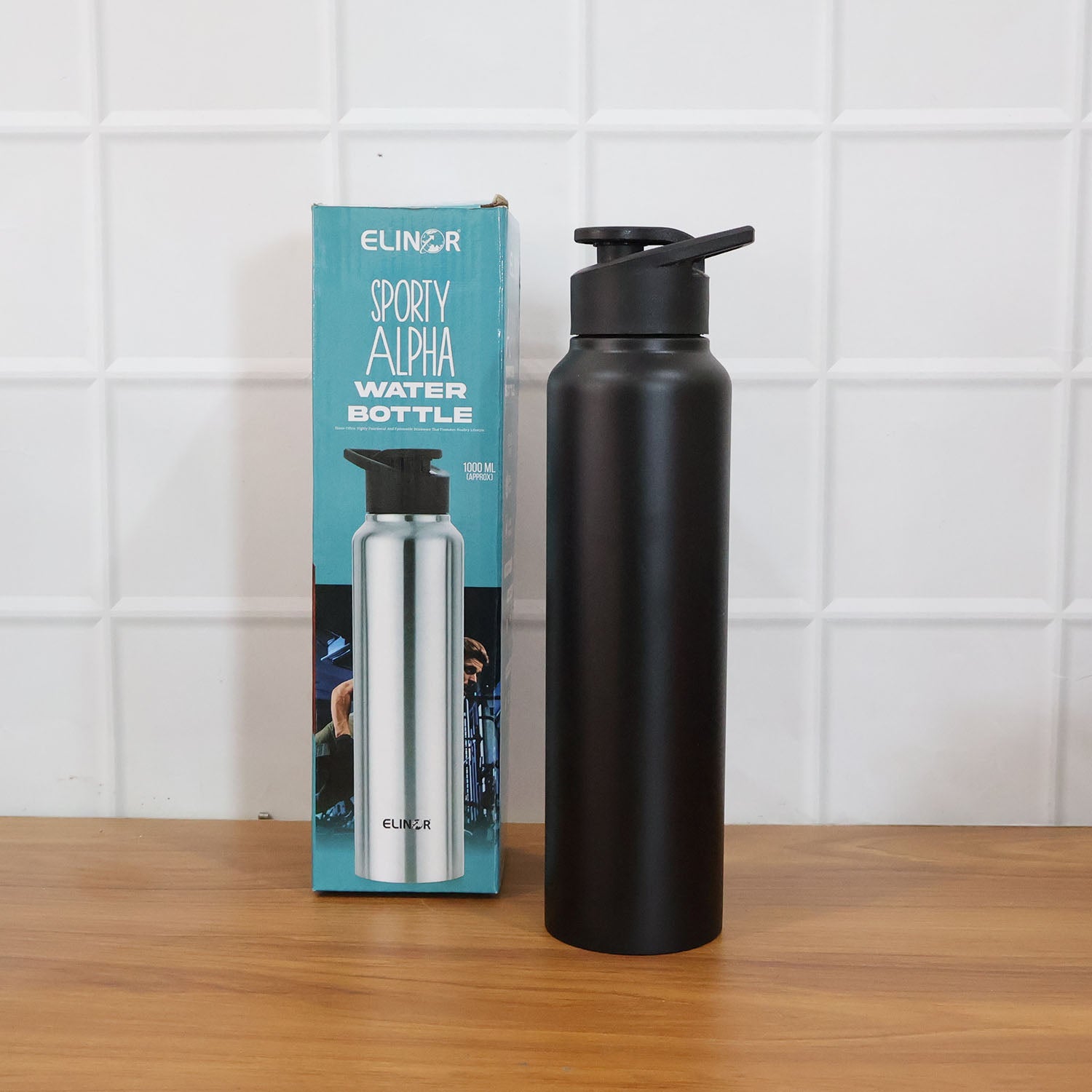 Stainless Steel 1000ml Flip-top Reusable Sports Water Bottle 1 Pc