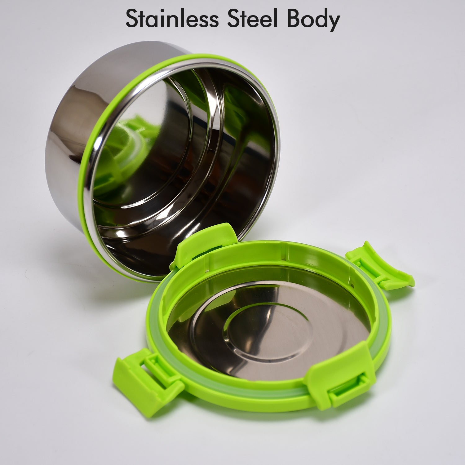 8139 Ganesh Solo Round 400 Stainless Steel Leak Proof Airtight Lunch Pack For Office School Use