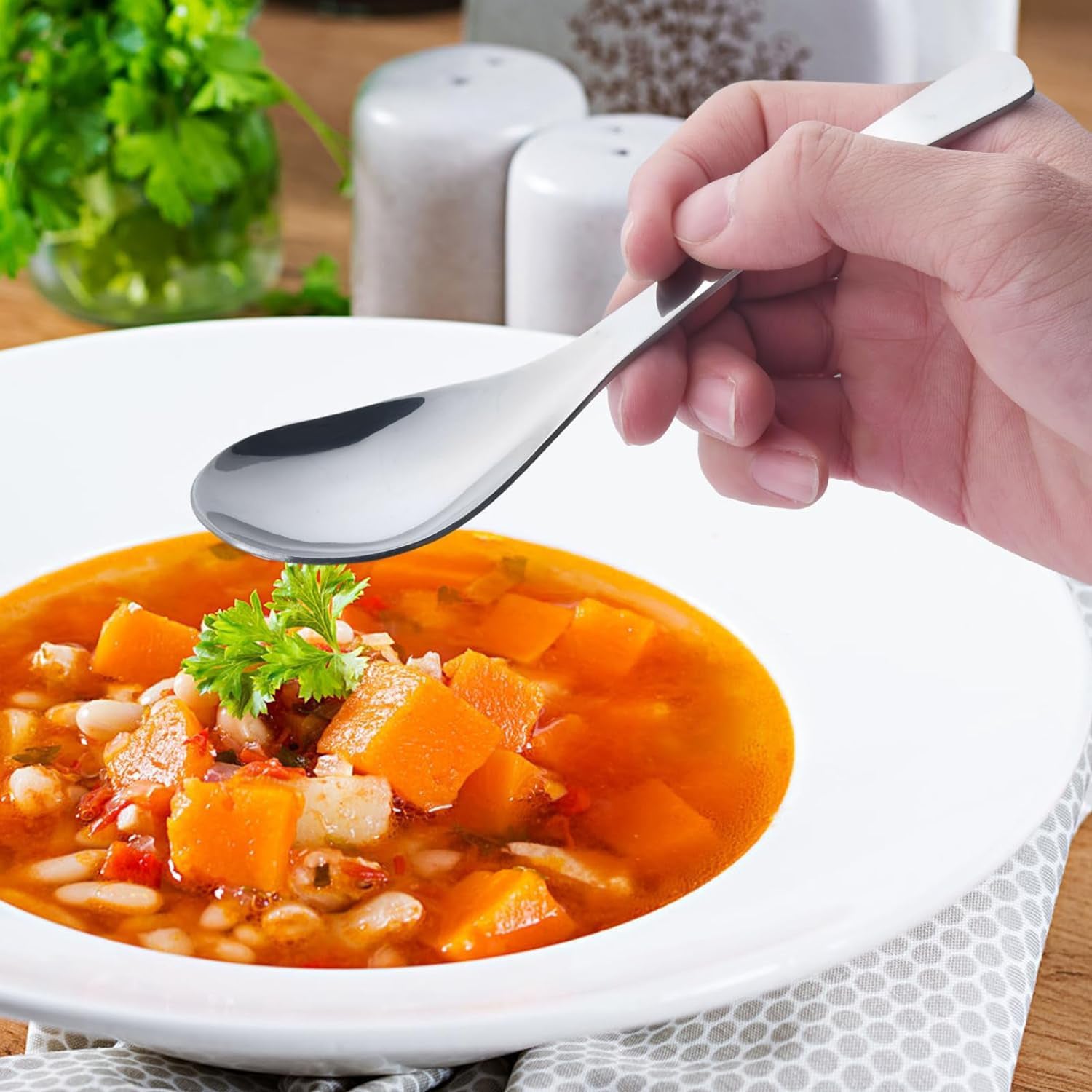 Apex Premium Stainless Steel Soup Spoon Set 6 Pieces