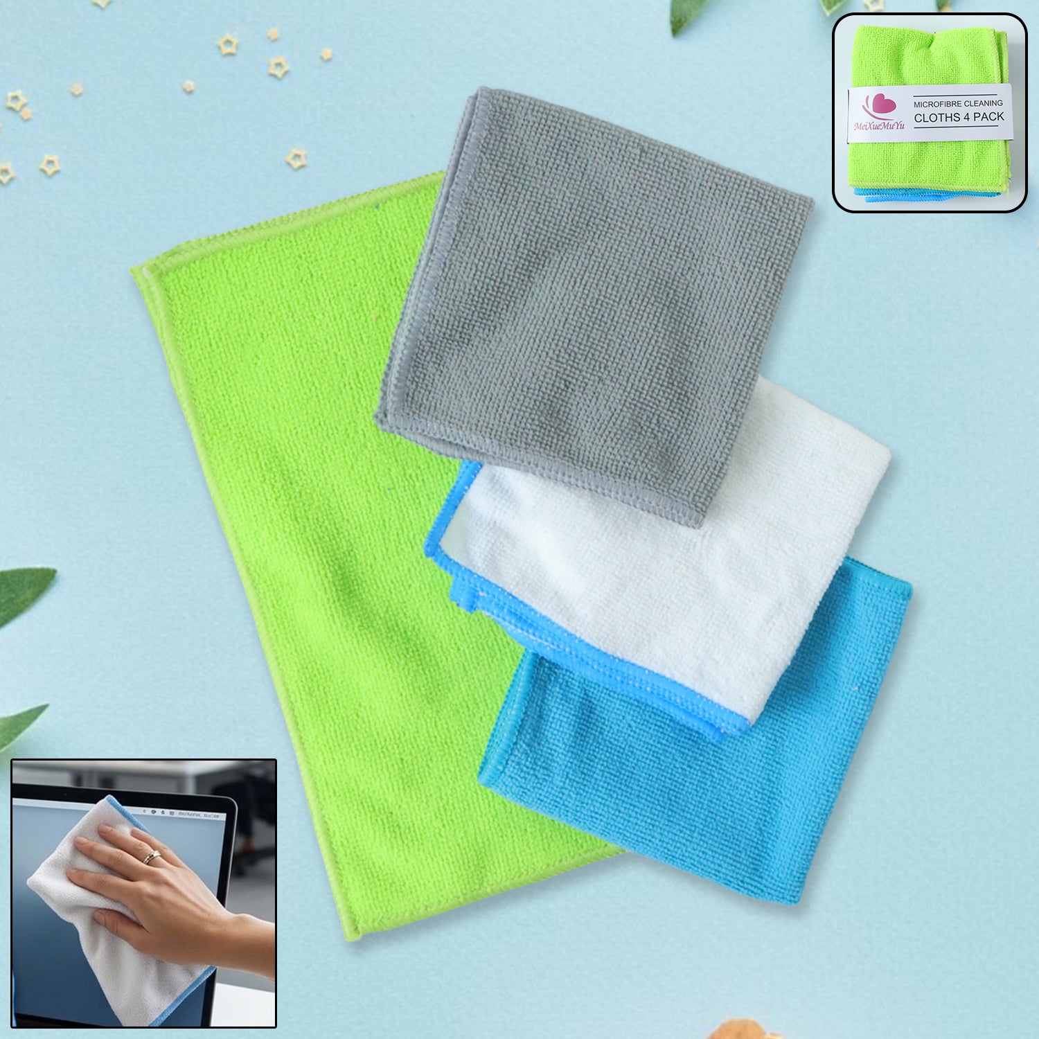 Microfiber Cleaning Cloth (4 Pc Set 28x29 Cm)