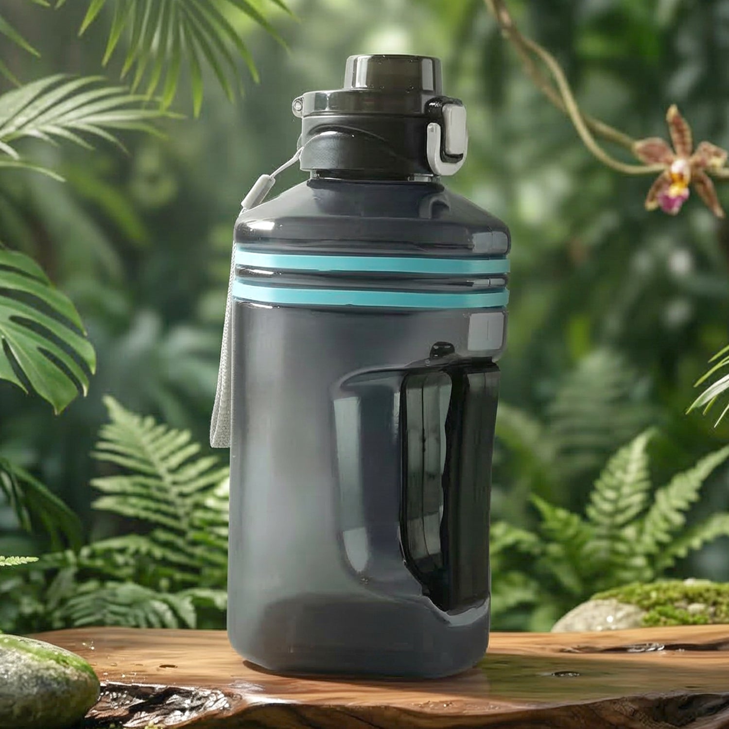 Large Square Gallon Style Water Bottle With Handle 1500 Ml