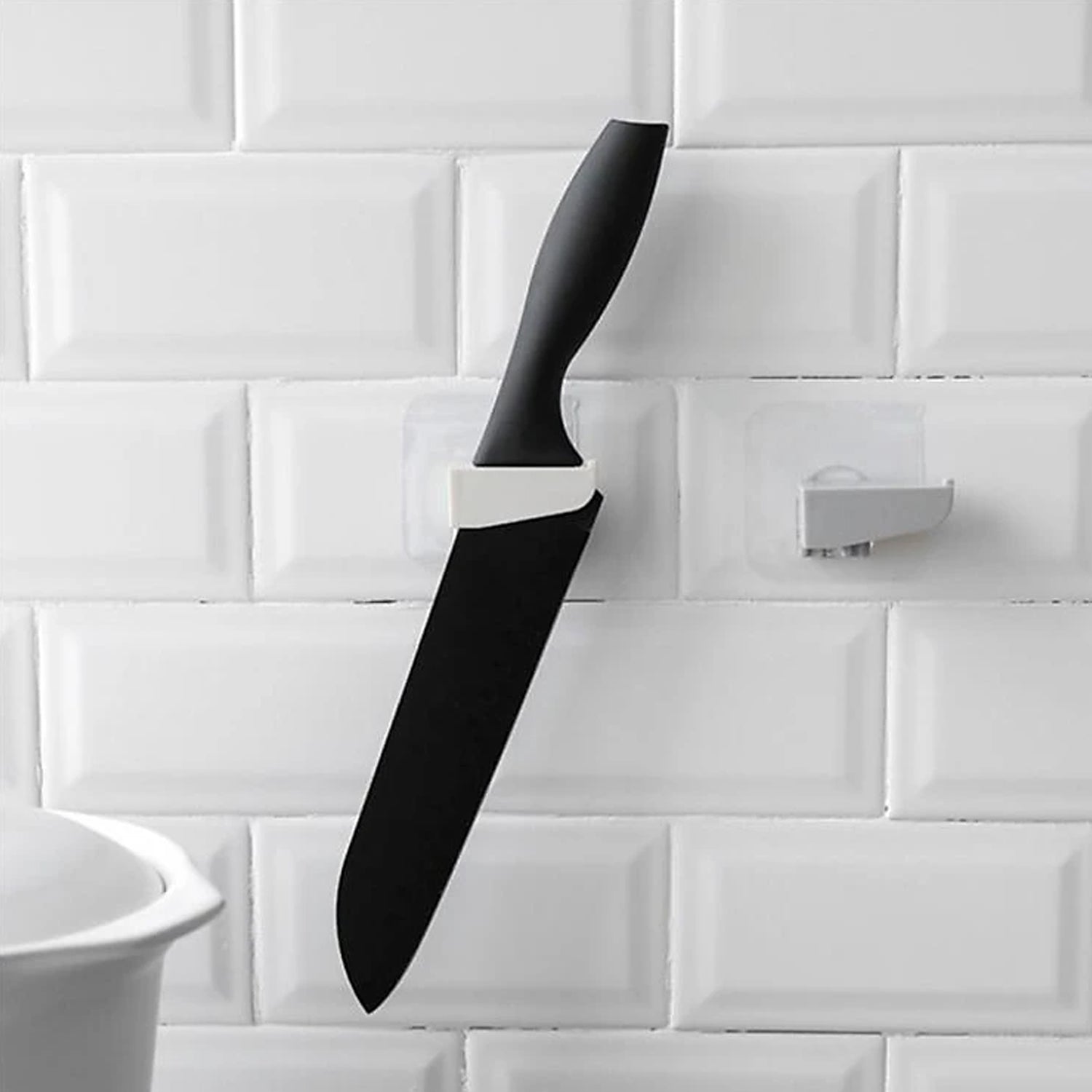 5733 Punch-free Wall Hanging Knife Holder Stand Knife Holder Kitchen Supplies Tool Holder Insert Knife Shelf Storage Rack (1 Pc )