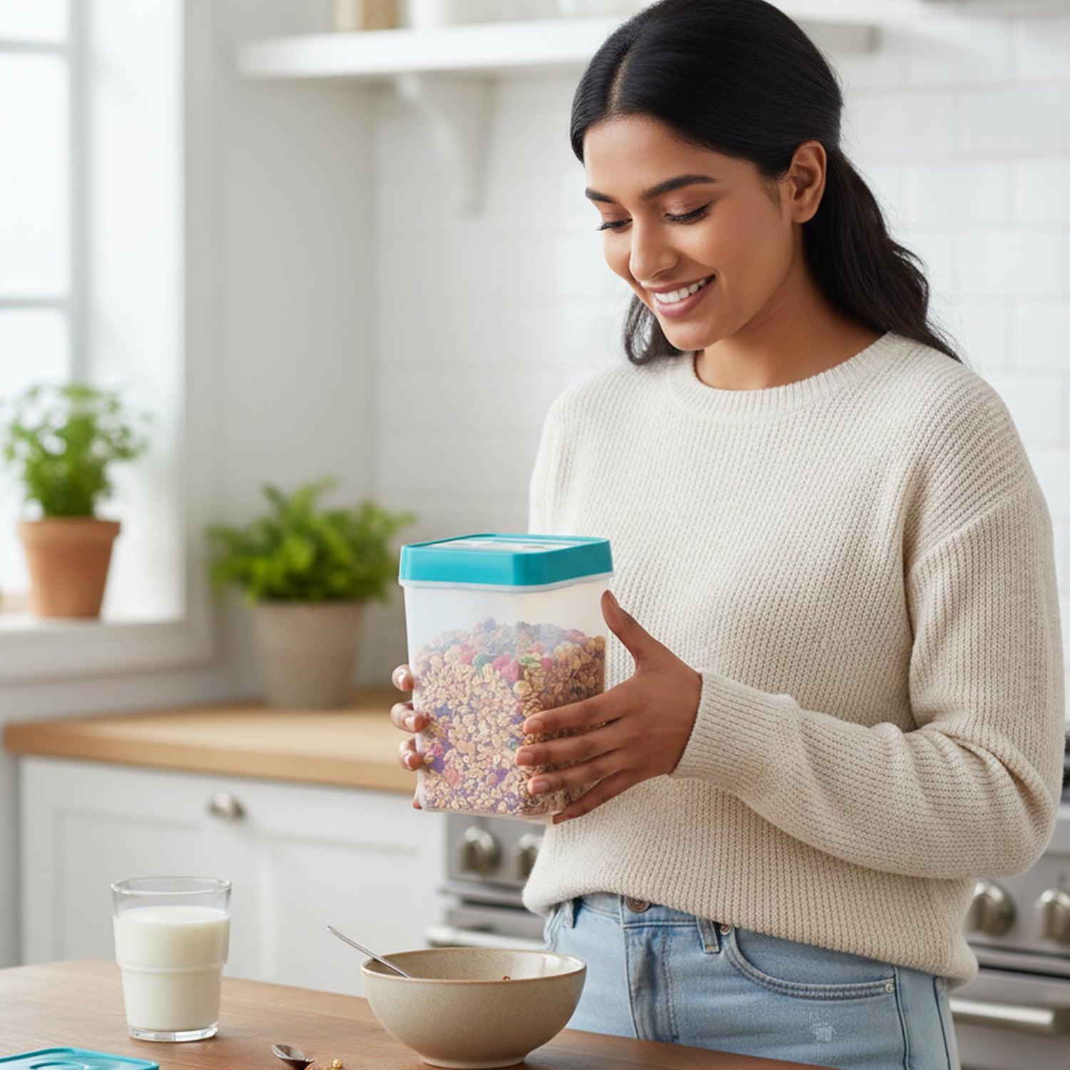 Plastic Smart Seal Food Storage Container 1200 Ml Approx
