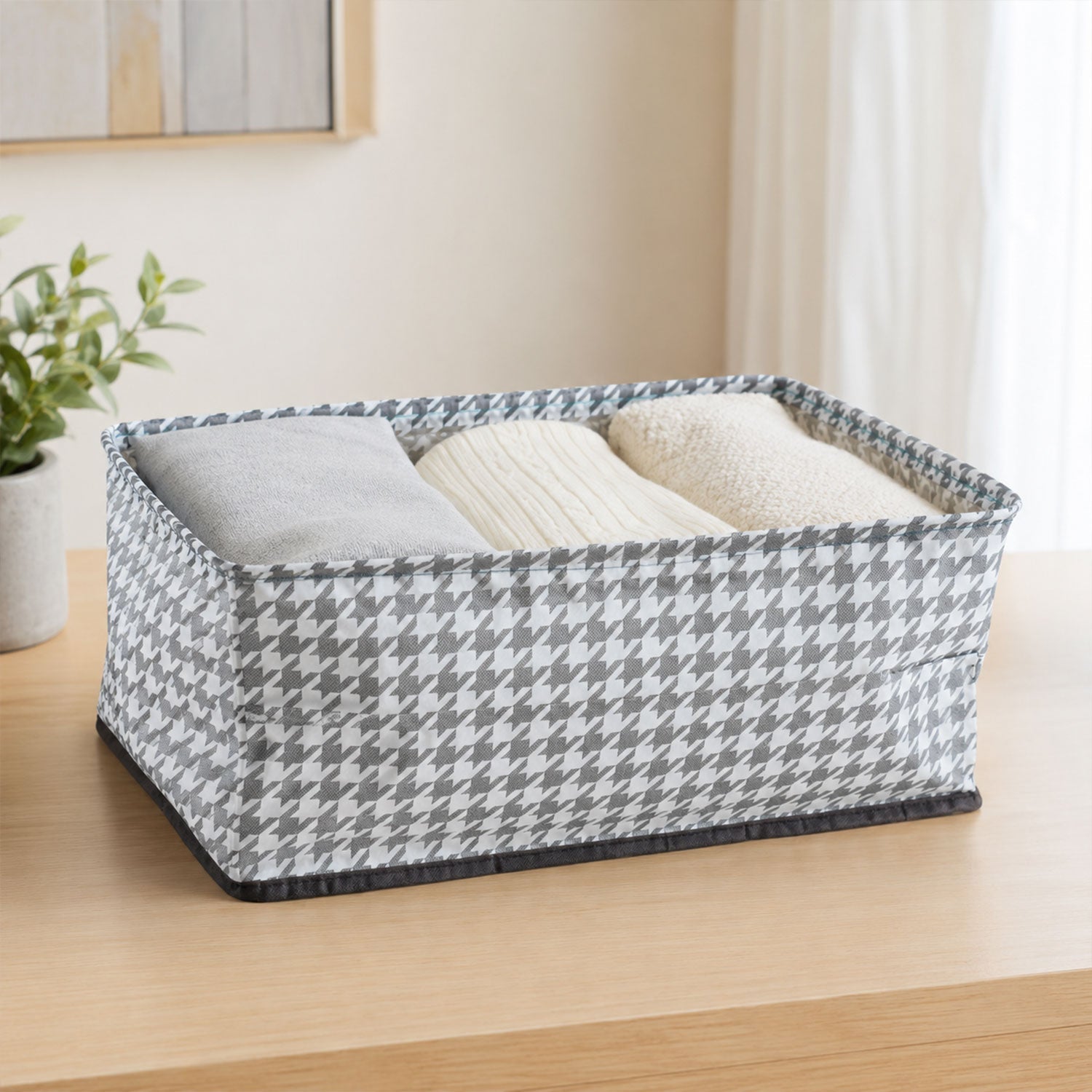 Foldable Cloth Organizer Basket Fabric Storage Box For Clothes Toys (1 Pc)