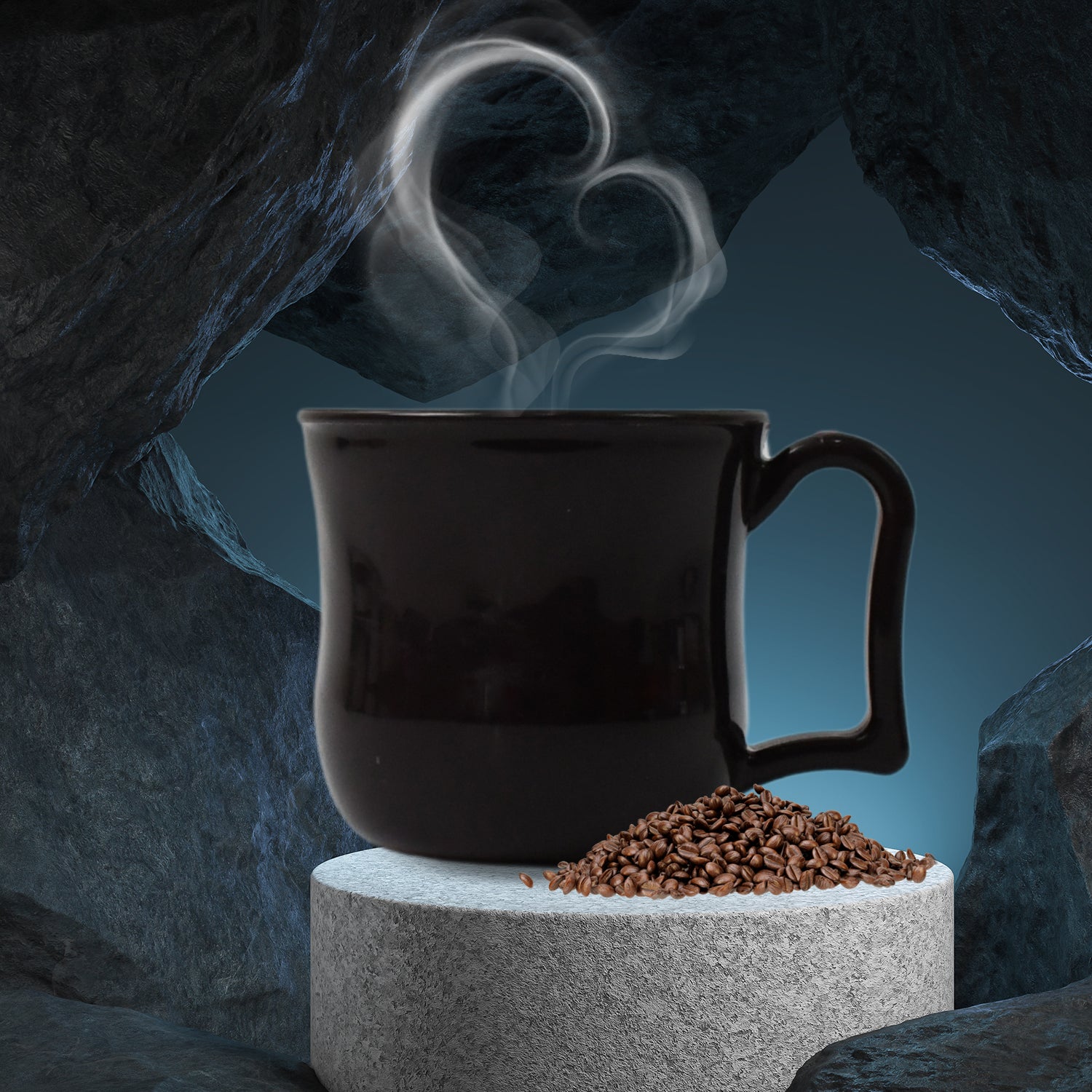 Premium Plastic Coffee Tea Cups Mug With Handle (1 Pc With Color Box Black)