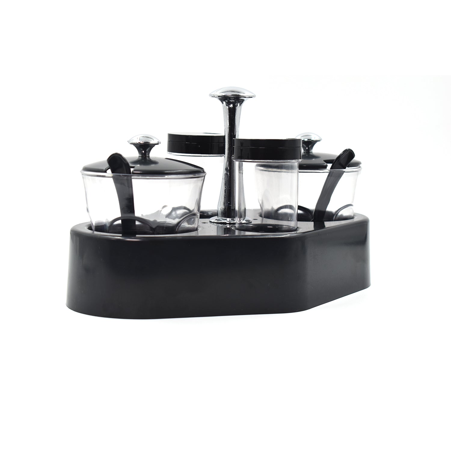 8122 Ganesh Rendy Condiment Set For Kitchen Transparent Jar For Easy To Access Spice 1 Piece Spice Set (Plastic)