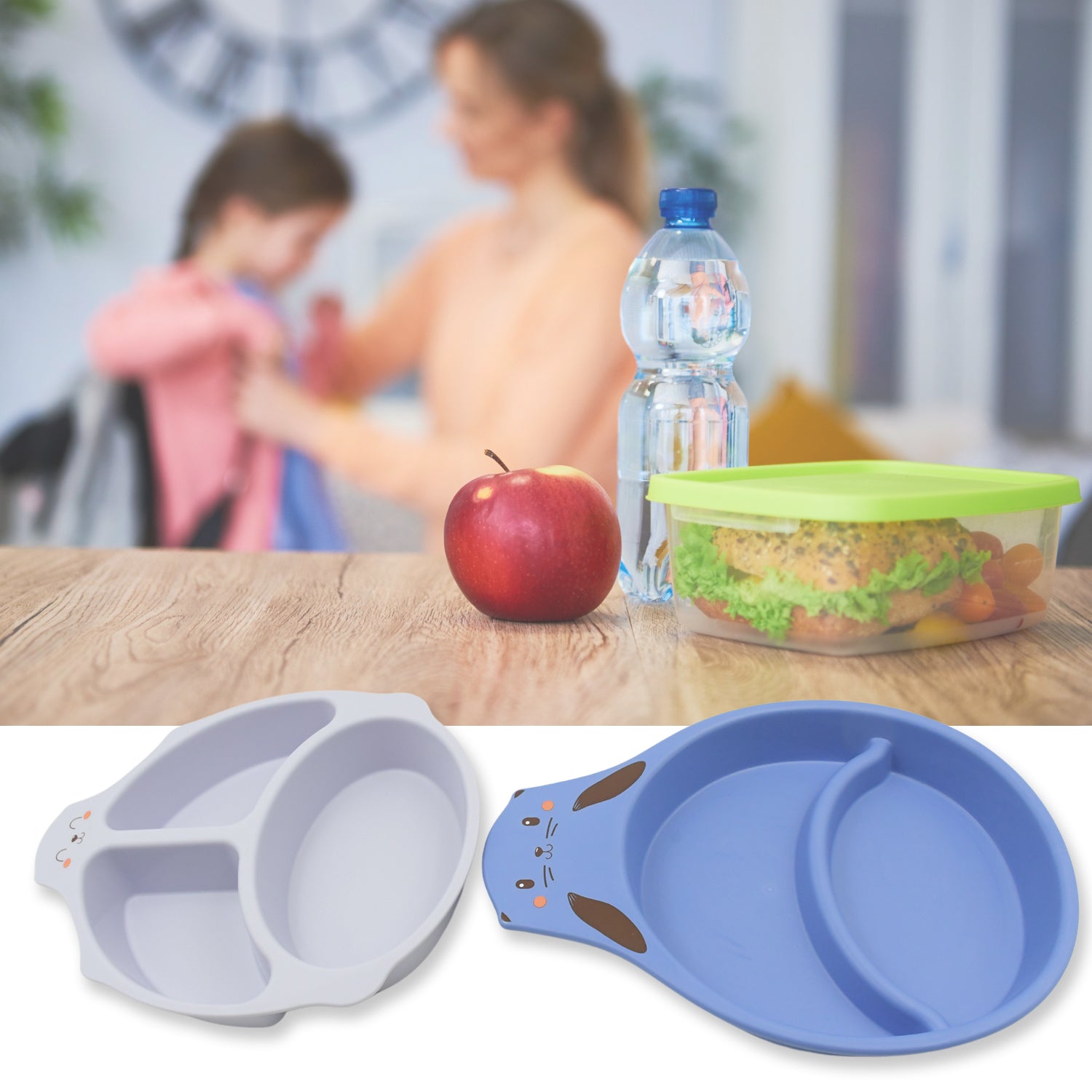 Baby Feeding Set For Kids And Toddlerschildren Children Dinnerware Set - Bamboo Fibre Feeding Set For Kids Cartoon Design Plate Cup Spoon Fork And Chopsticks Tableware Cutlery For Kids Microwave Dishwasher Safe (7 Pcs Set)