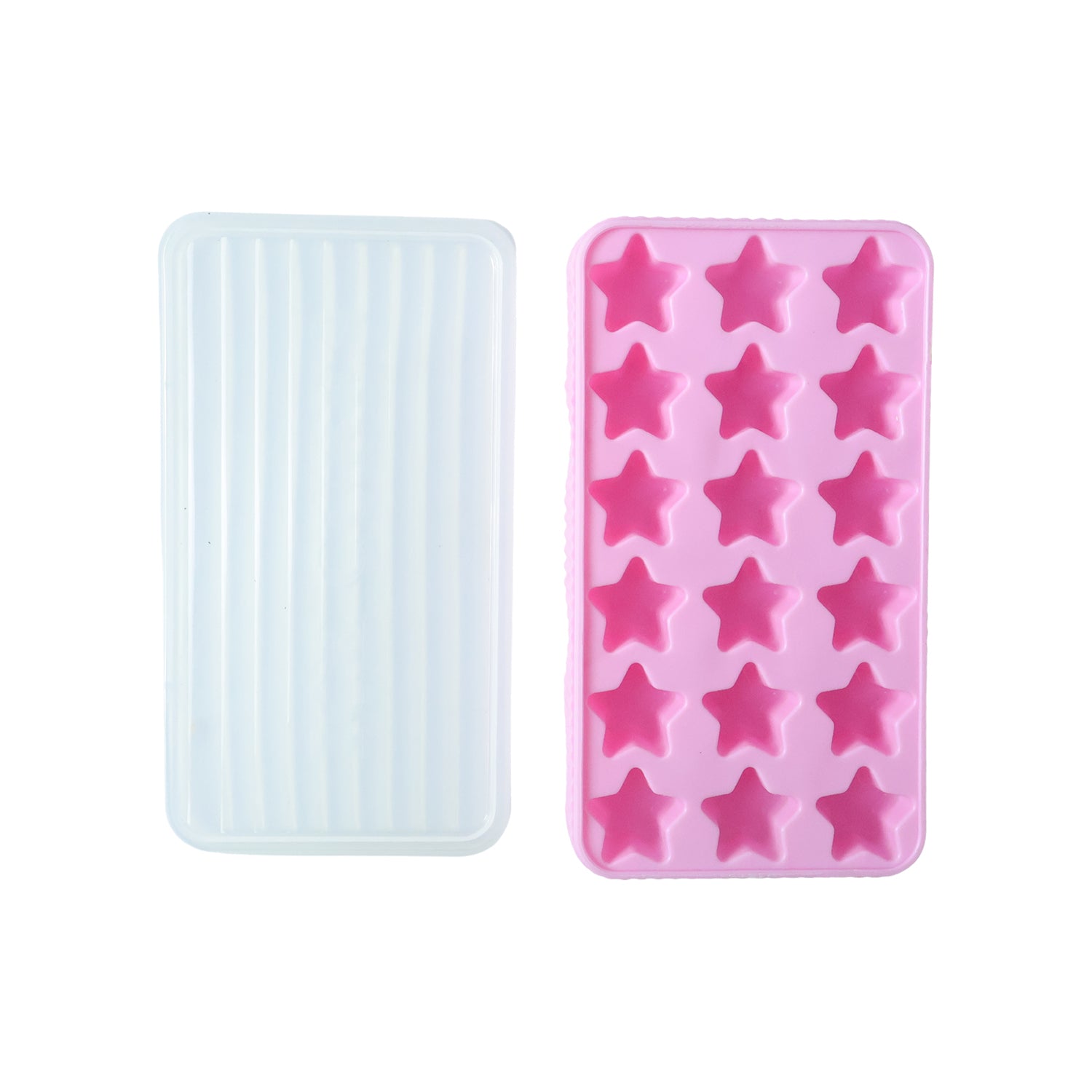 18 Grid Star Shape Ice Cube Tray With Lid (1 Pc)